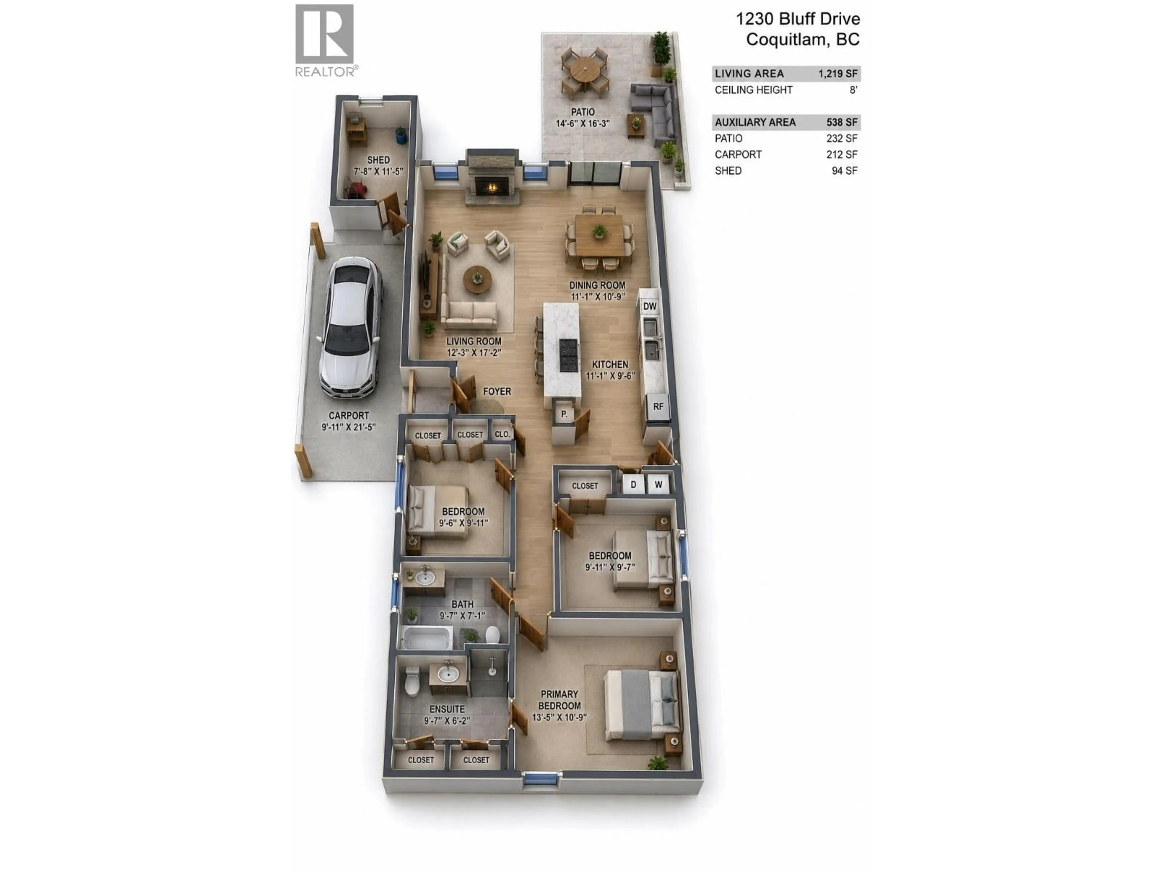 Floor plan for 1230 BLUFF DRIVE, Coquitlam British Columbia V3E1C1