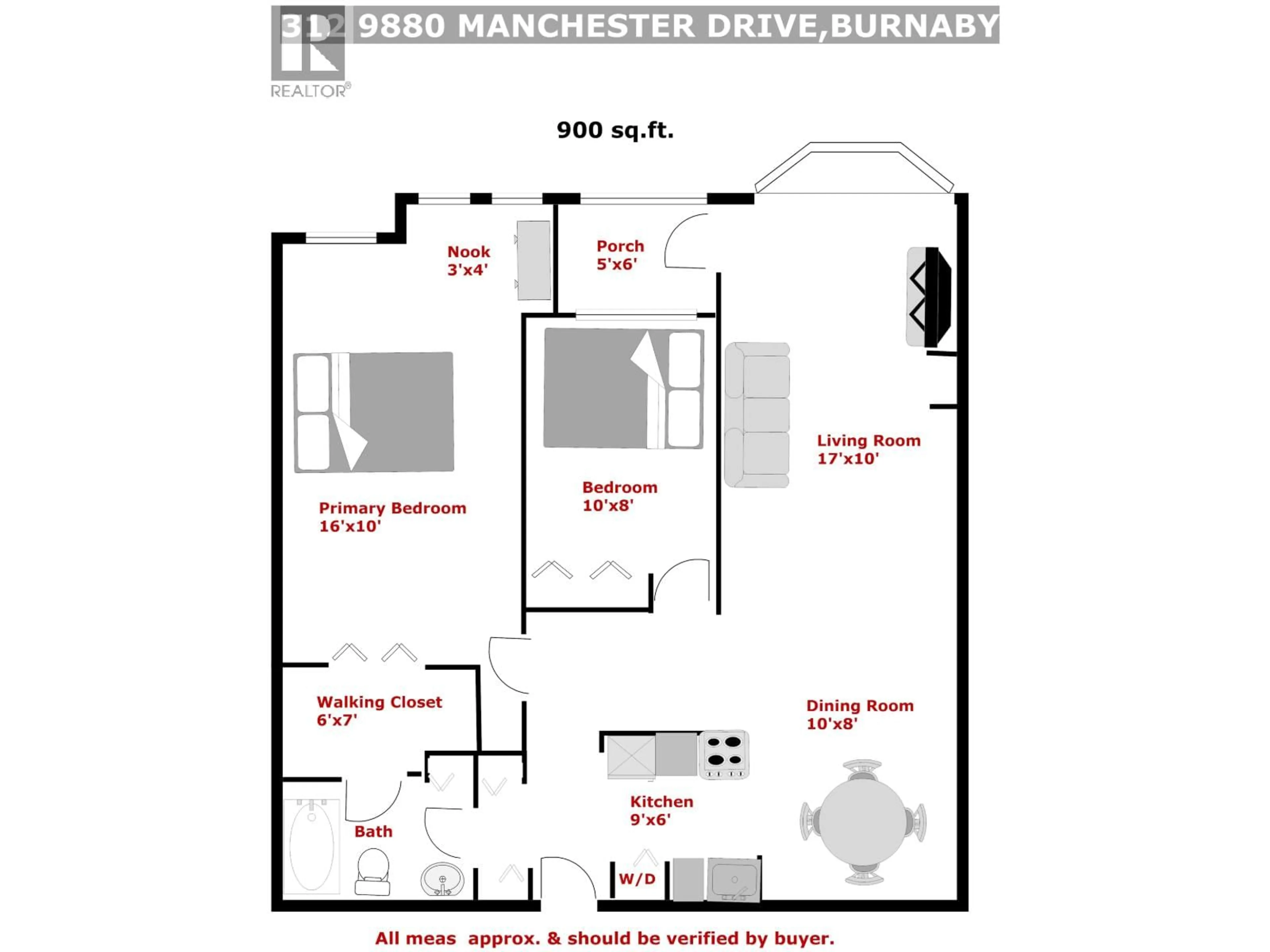 Floor plan for 312 - 9880 MANCHESTER DRIVE, Burnaby British Columbia V3N4R3