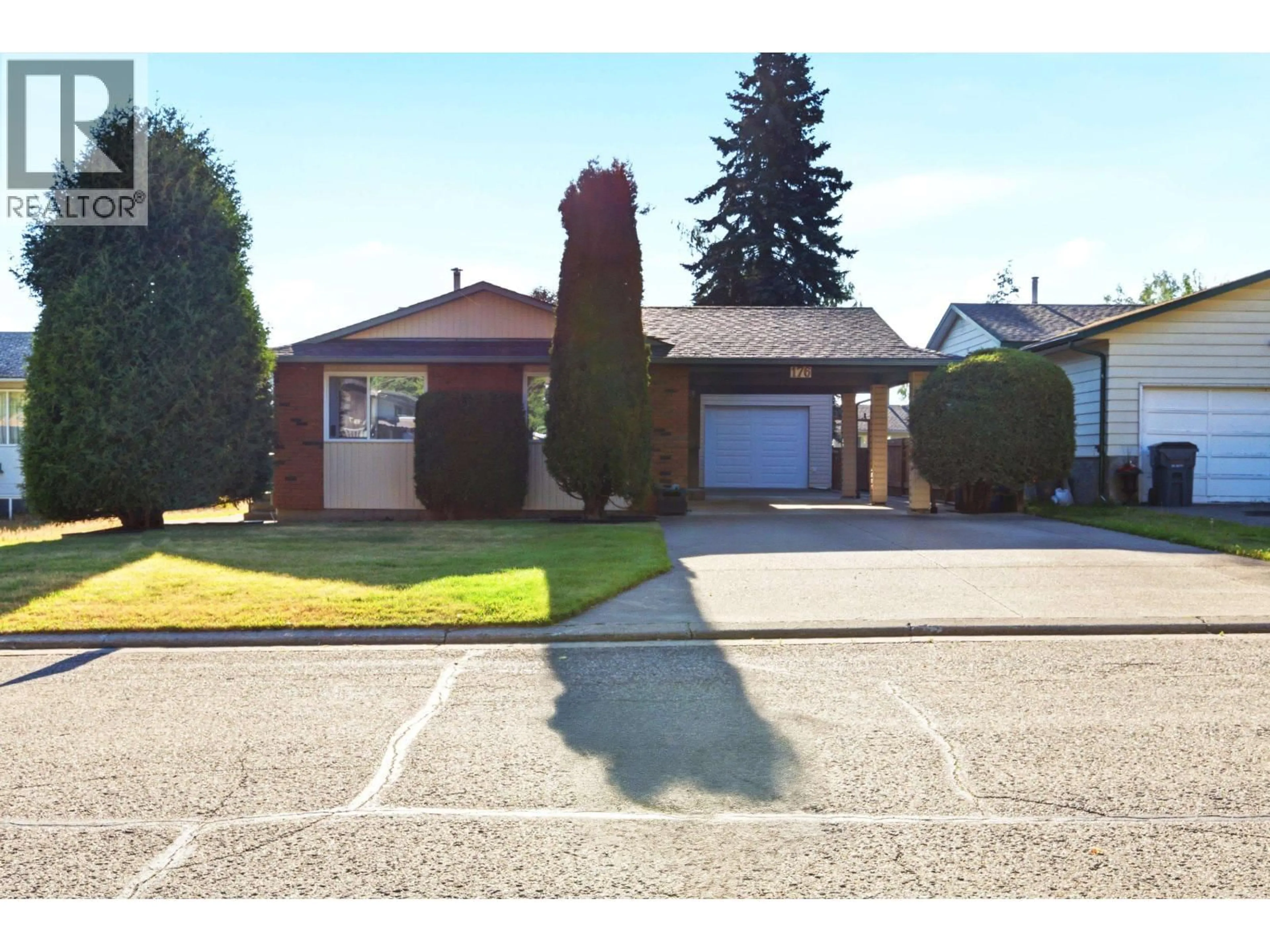 A pic from outside/outdoor area/front of a property/back of a property/a pic from drone, street for 176 THACKER CRESCENT, Prince George British Columbia V2M6G4