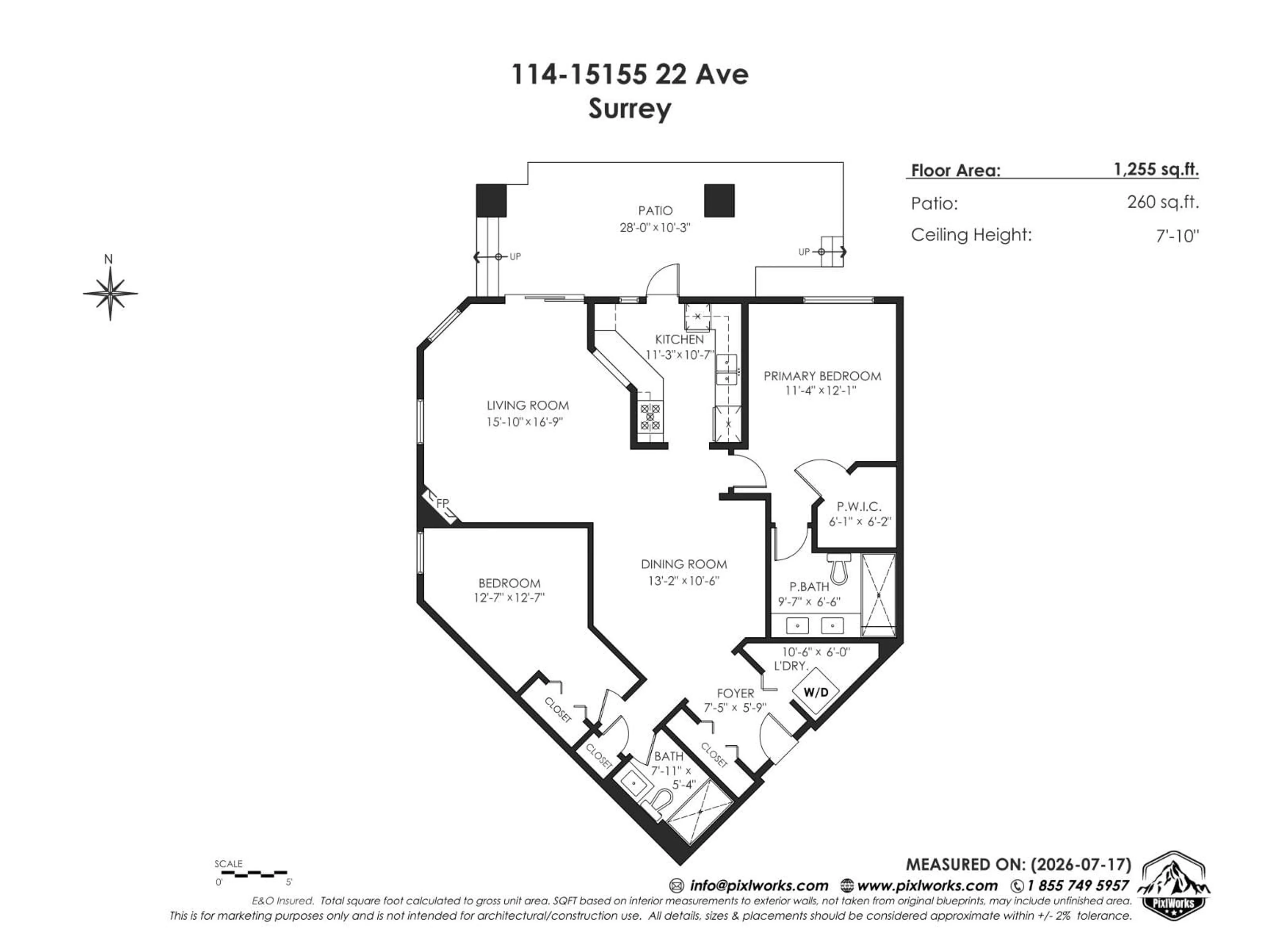 Floor plan for 114 - 15155 22 AVENUE, Surrey British Columbia V4A9T4