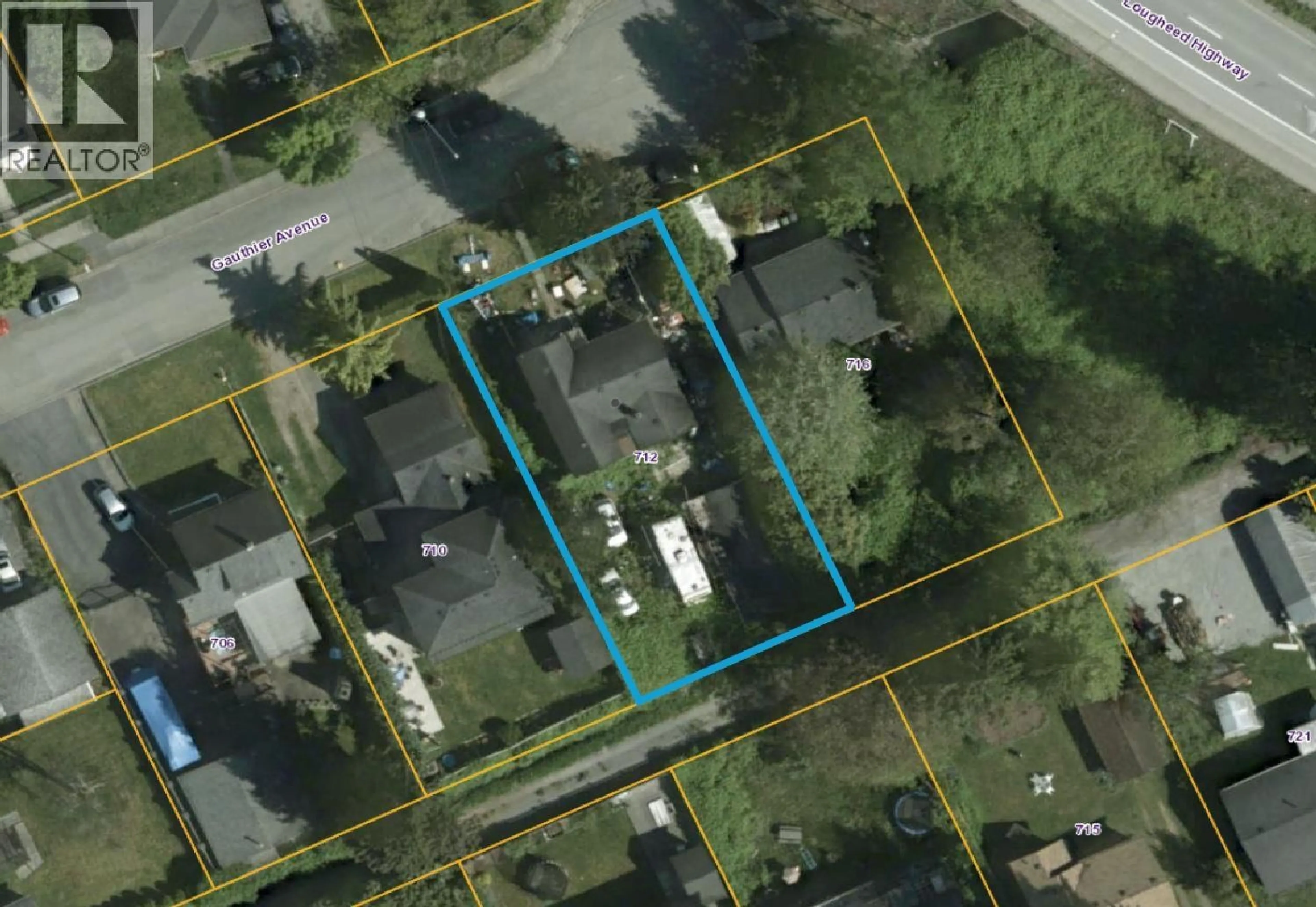 A pic from outside/outdoor area/front of a property/back of a property/a pic from drone, street for 712 GAUTHIER AVENUE, Coquitlam British Columbia V3K1R5