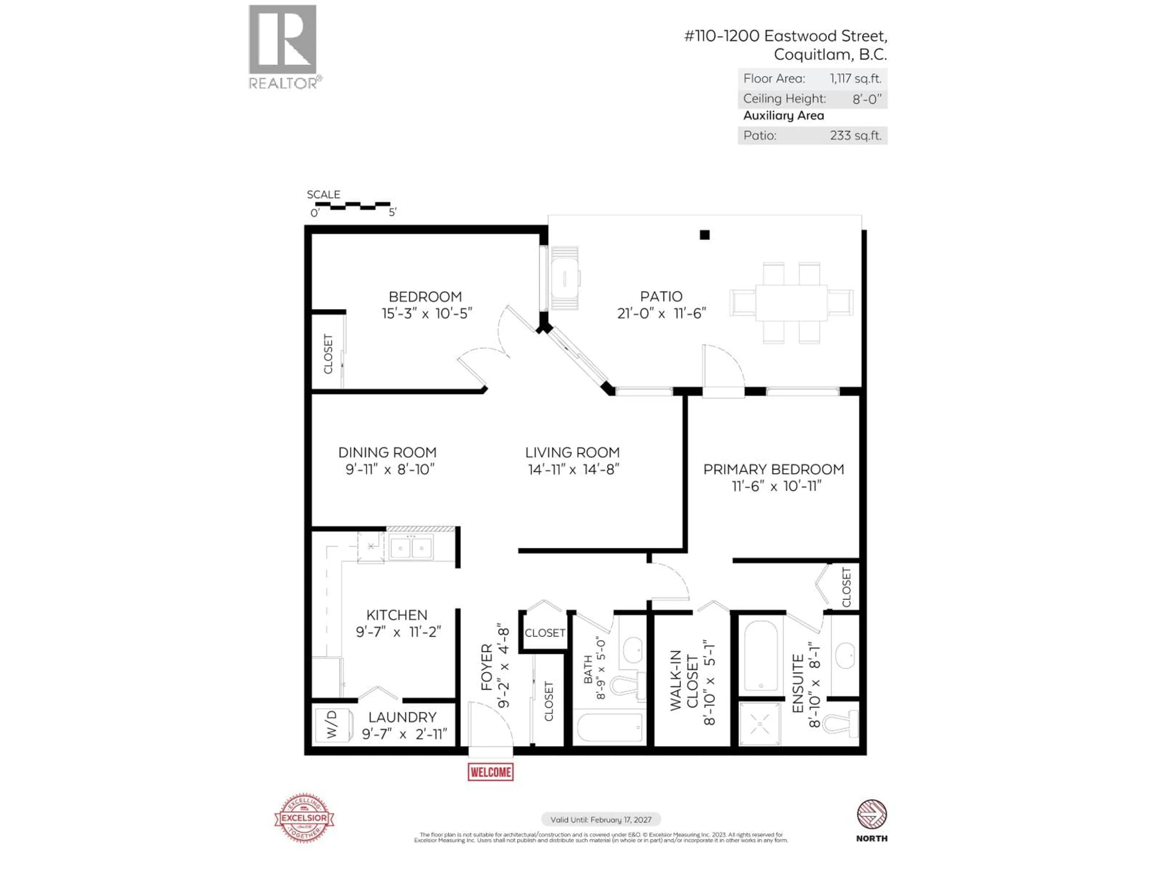 Floor plan for 110 - 1200 EASTWOOD STREET, Coquitlam British Columbia V3B7R9