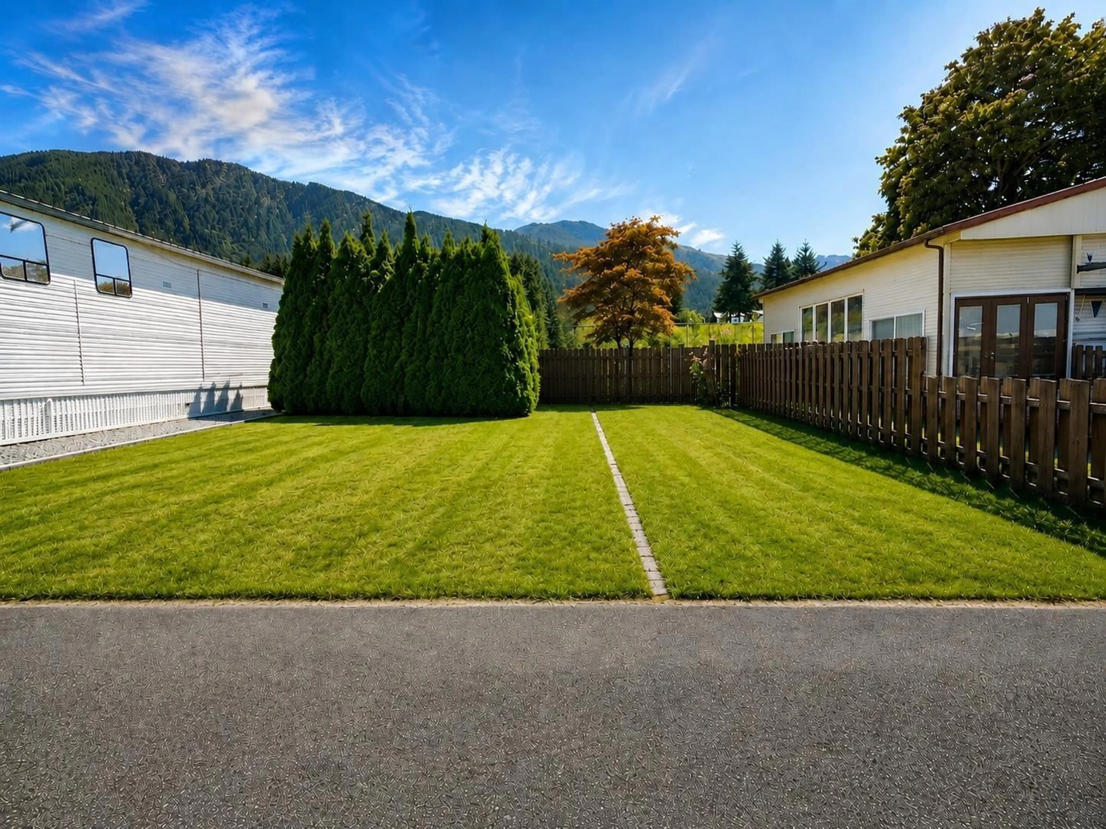 A pic from outside/outdoor area/front of a property/back of a property/a pic from drone, mountain view for 35 - 1436 FROST ROAD, Cultus Lake British Columbia V2R4X8