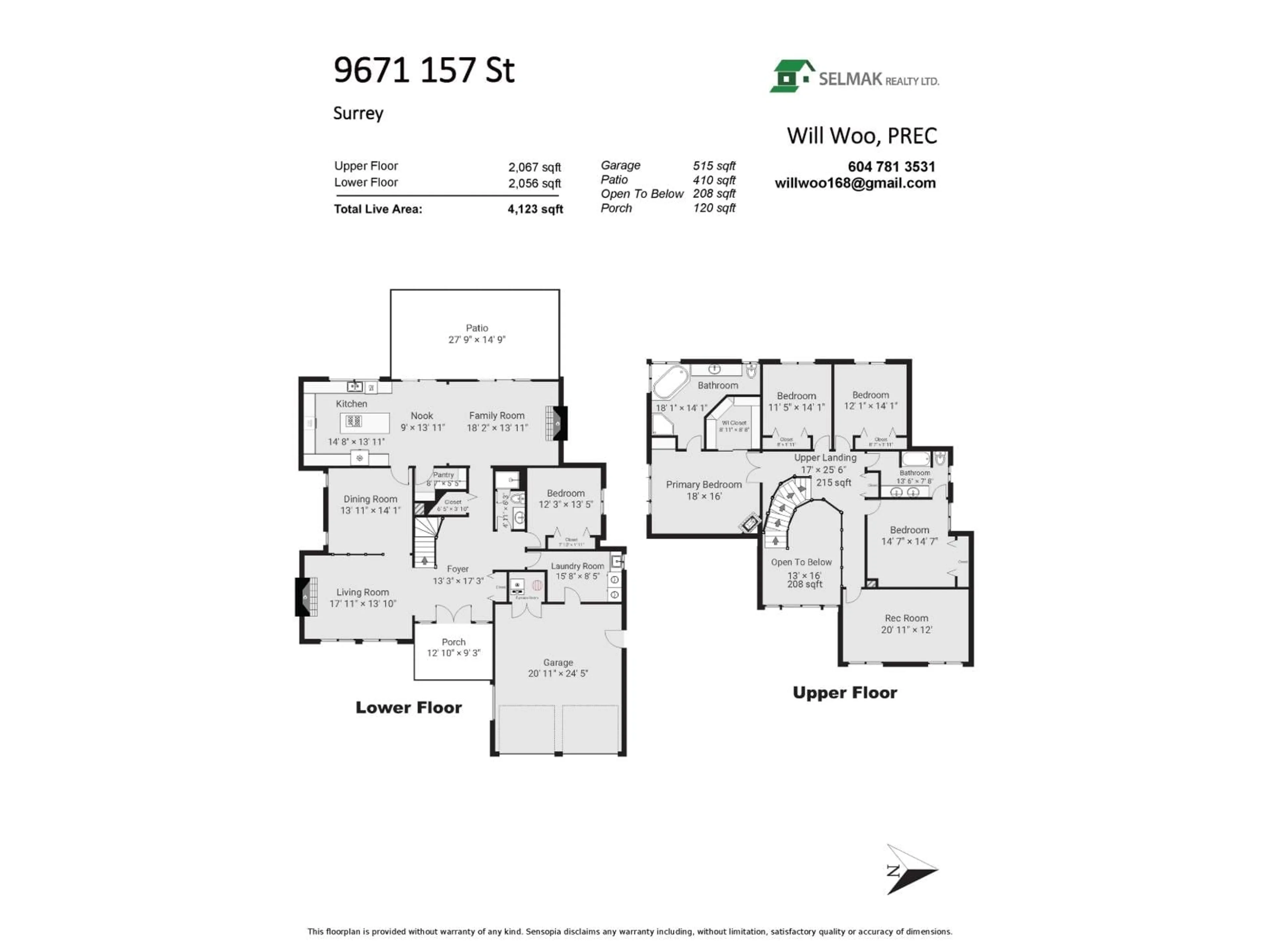 Floor plan for 9671 157 STREET, Surrey British Columbia V4N2T2