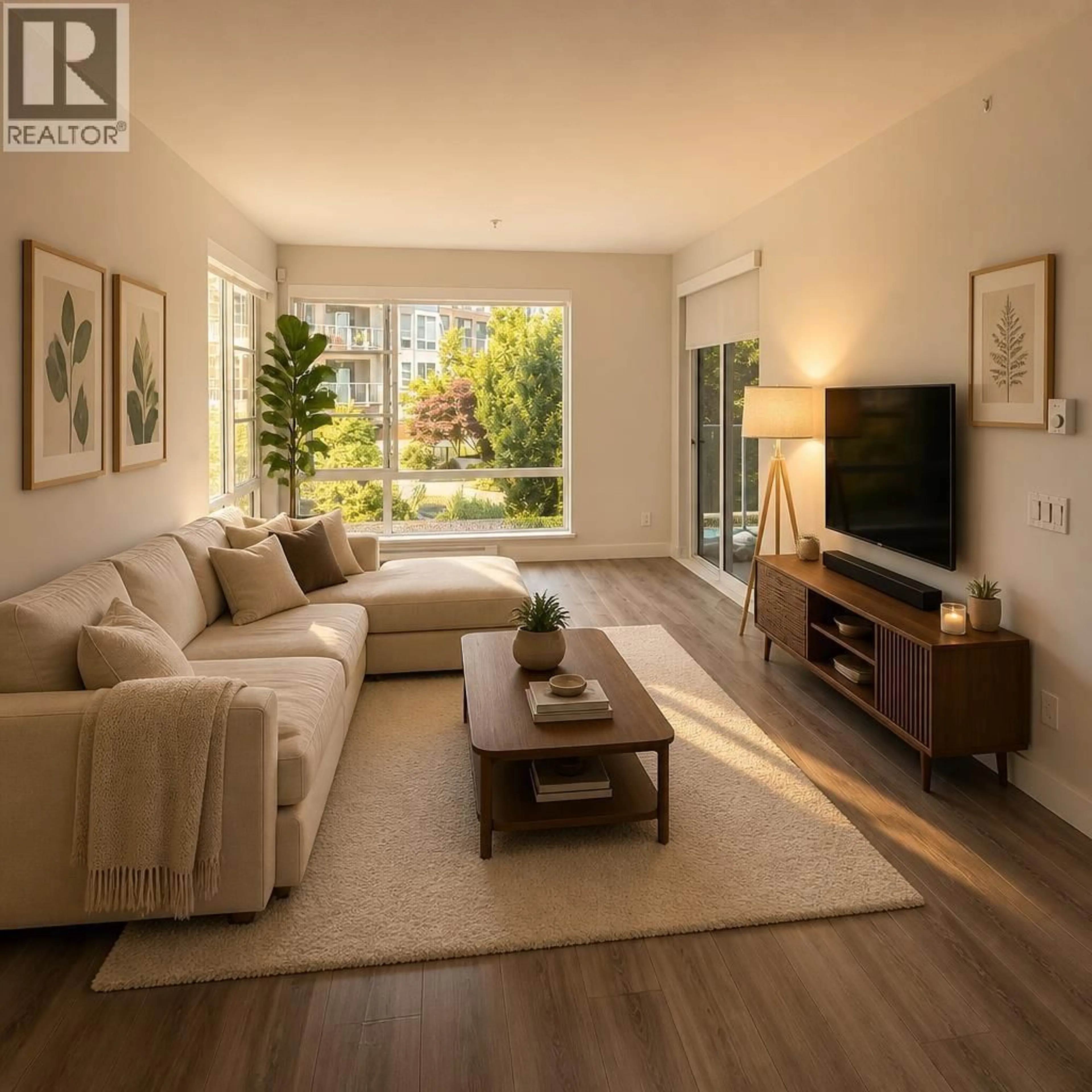 Living room with furniture, wood/laminate floor for 101 - 1768 GILMORE AVENUE, Burnaby British Columbia V5C0L4