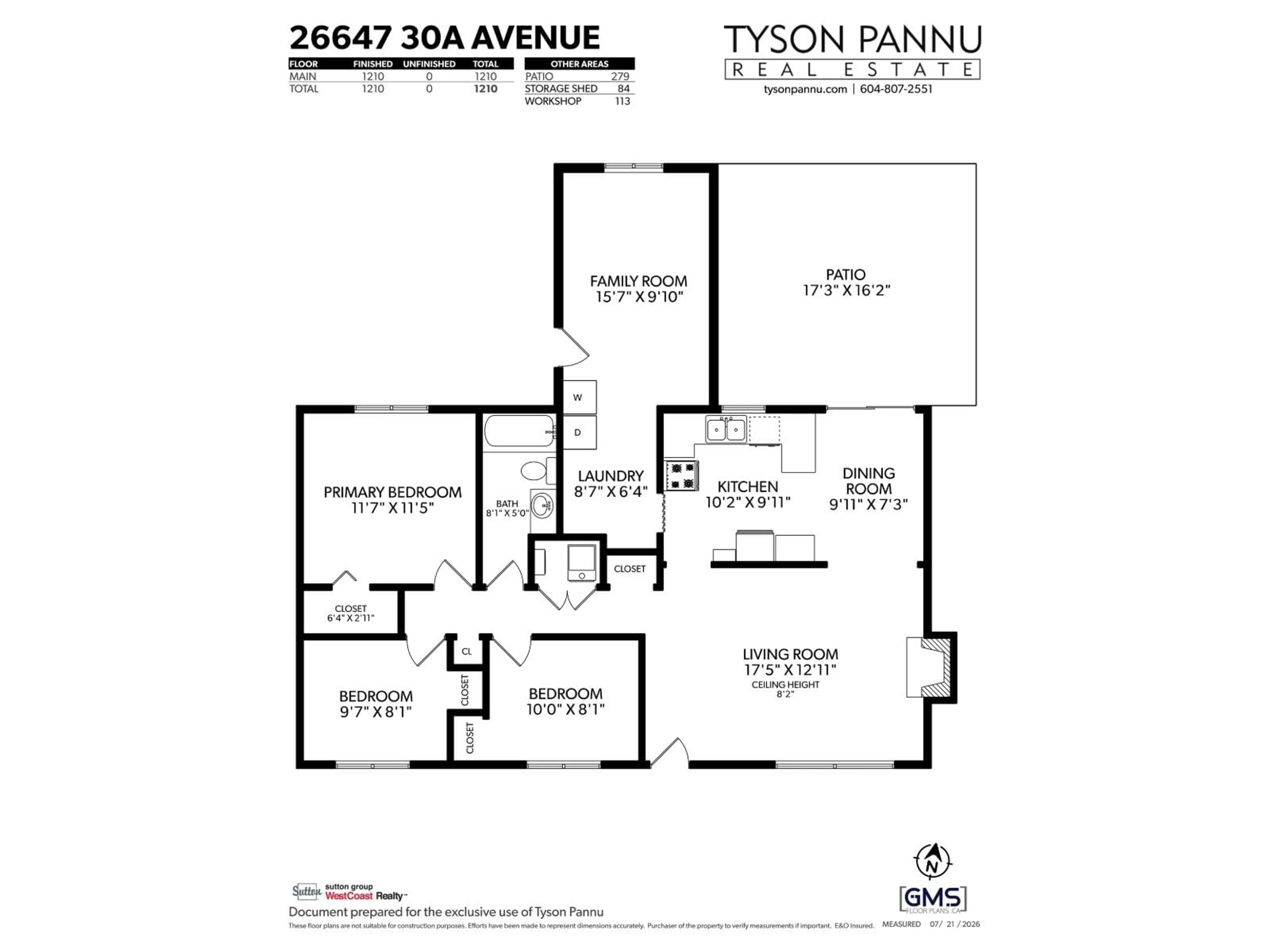 Floor plan for 26647 30A AVENUE, Langley British Columbia V4W3C8
