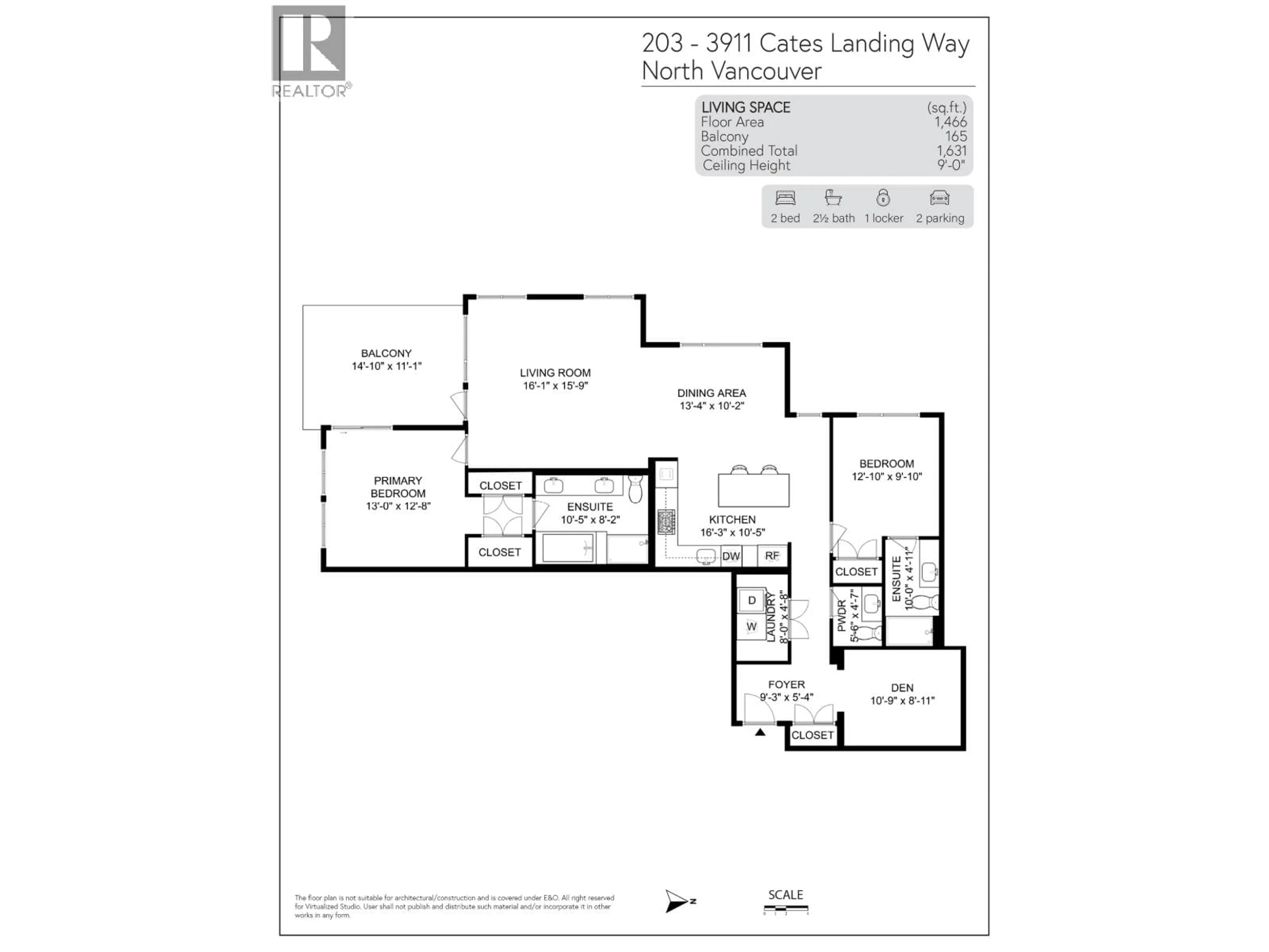 Floor plan for 203 - 3911 CATES LANDING WAY, North Vancouver British Columbia V7G0A6