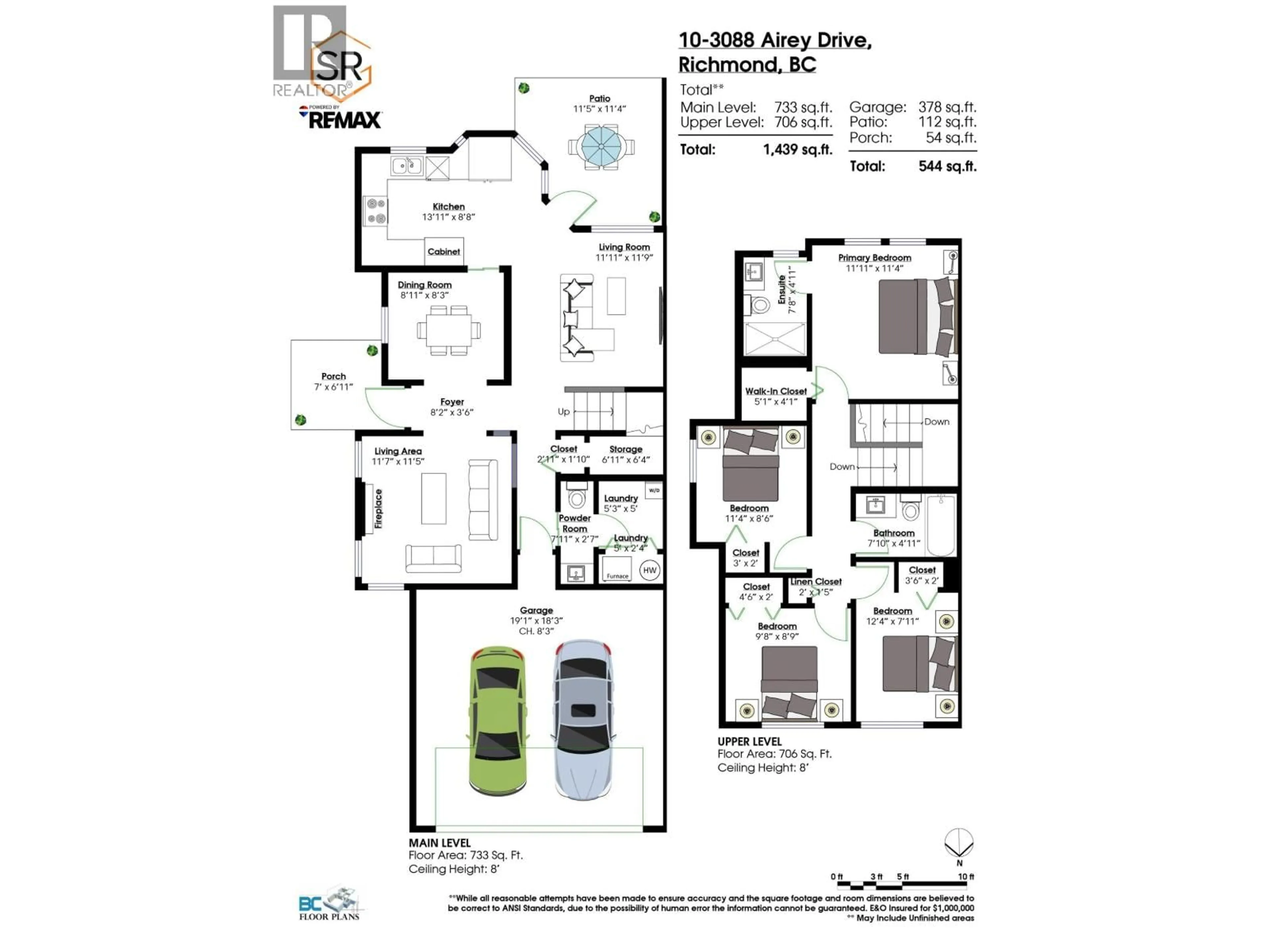 Floor plan for 10 - 3088 AIREY DRIVE, Richmond British Columbia V6X4A3