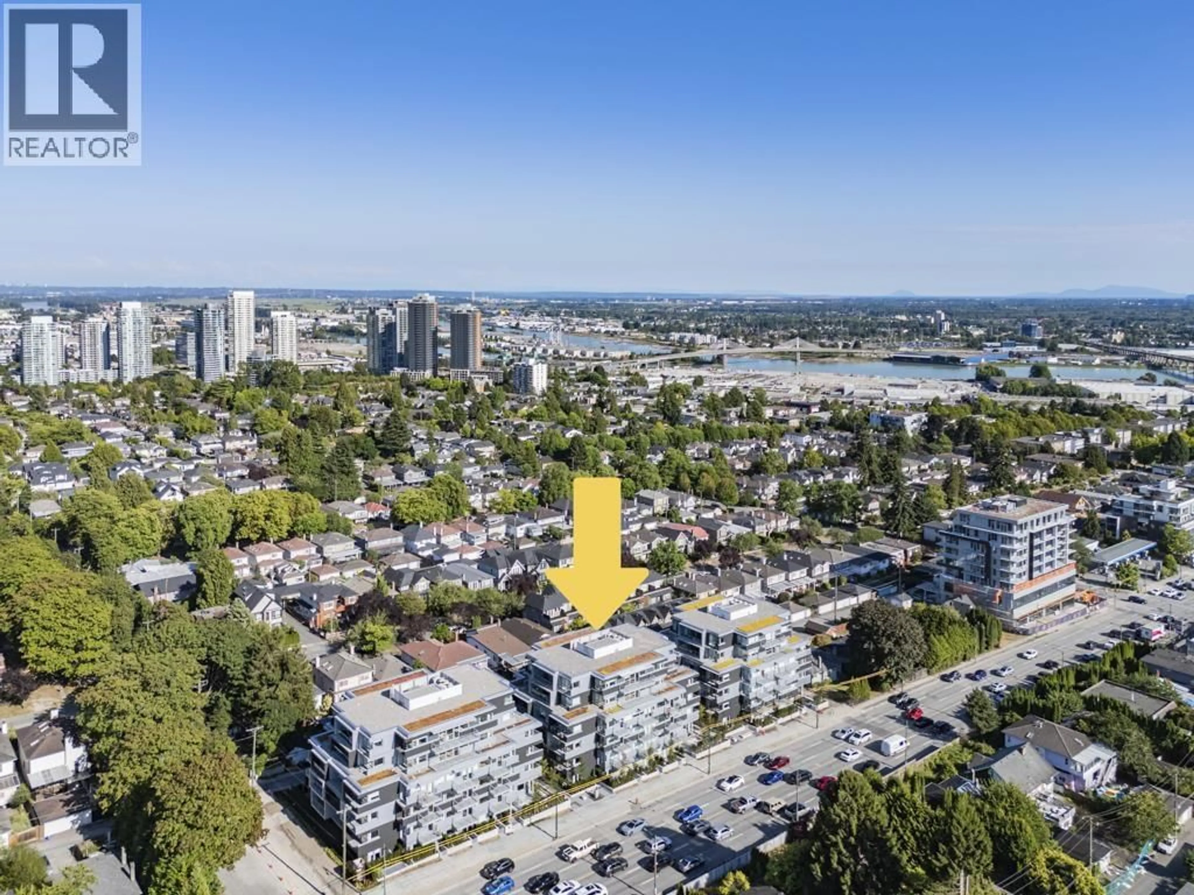 A pic from outside/outdoor area/front of a property/back of a property/a pic from drone, city buildings view from balcony for 106 - 8080 OAK STREET, Vancouver British Columbia V6P0N1