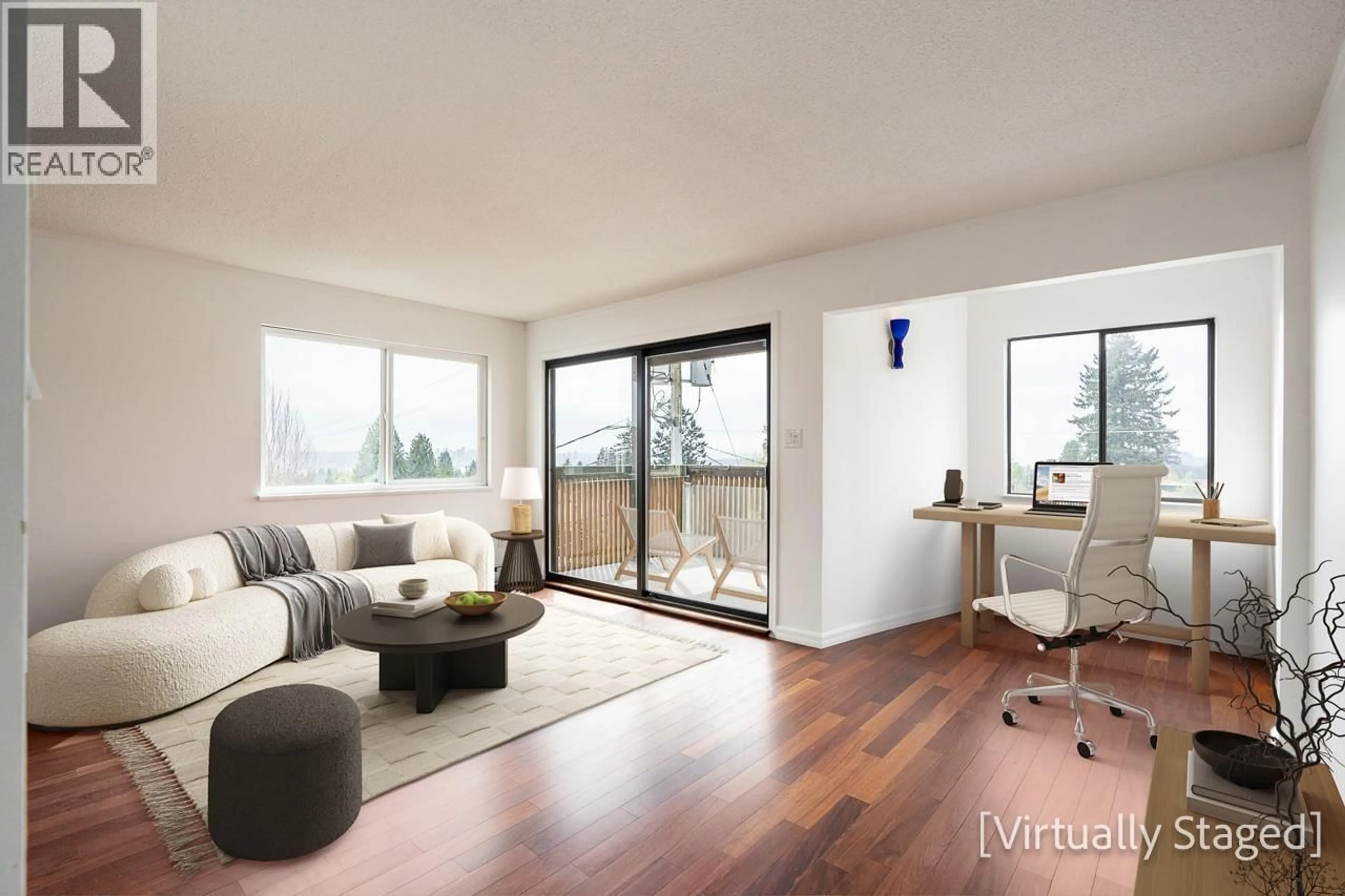 Living room with furniture, wood/laminate floor for 203 - 107 27TH STREET, North Vancouver British Columbia V7N4G5