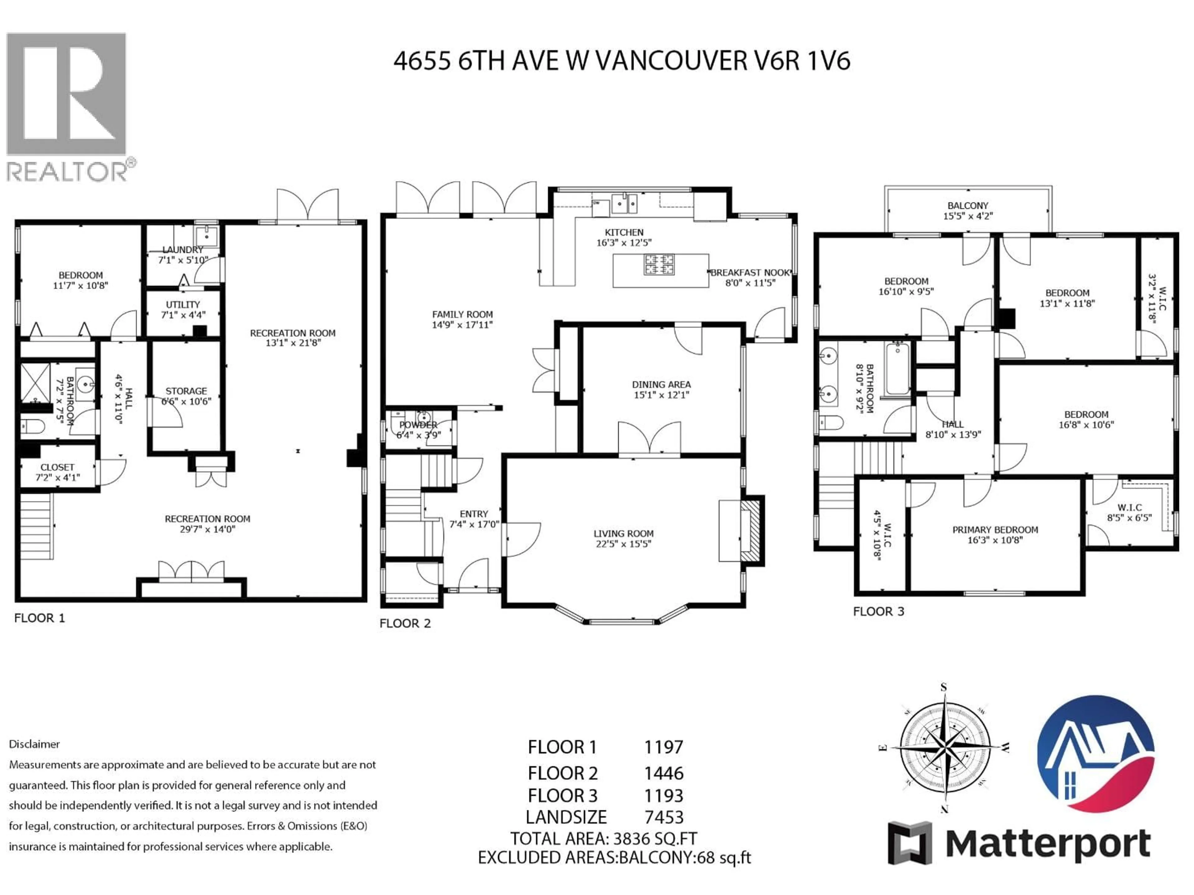 Floor plan for 4655 6TH AVENUE, Vancouver British Columbia V6R1V6
