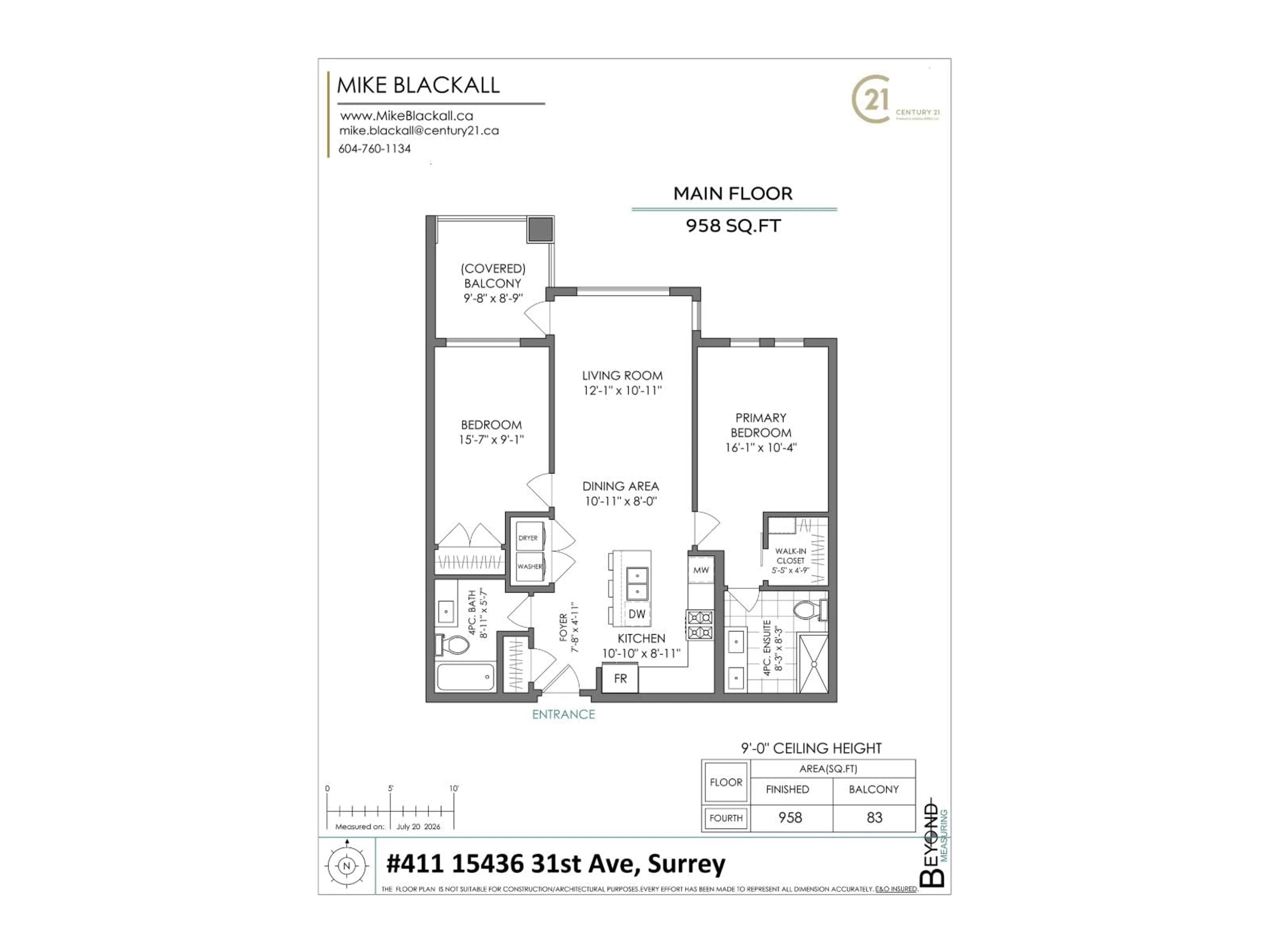 Floor plan for 411 - 15436 31 AVENUE, Surrey British Columbia V3Z1H3