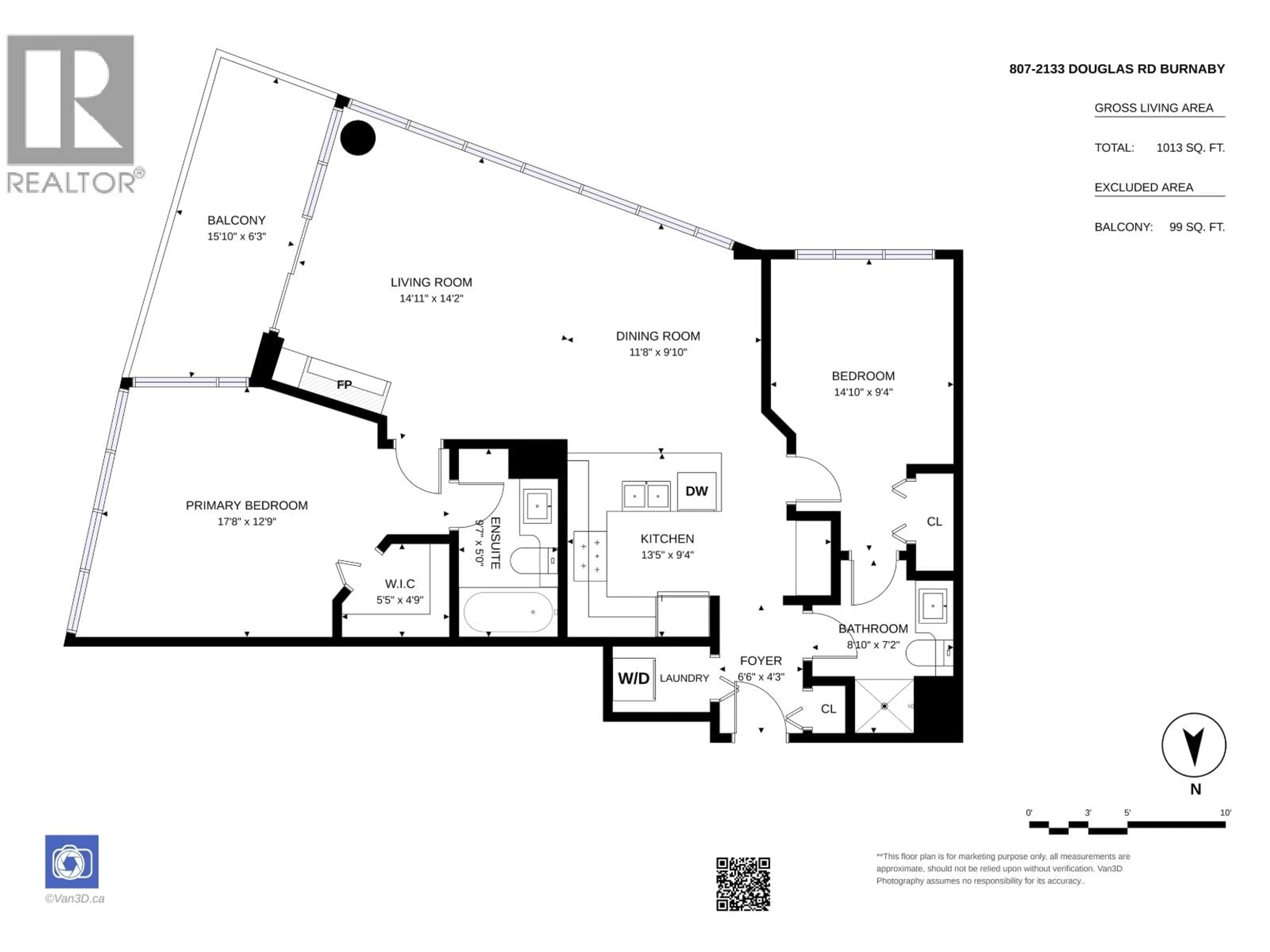 Floor plan for 807 - 2133 DOUGLAS ROAD, Burnaby British Columbia V5C0E9
