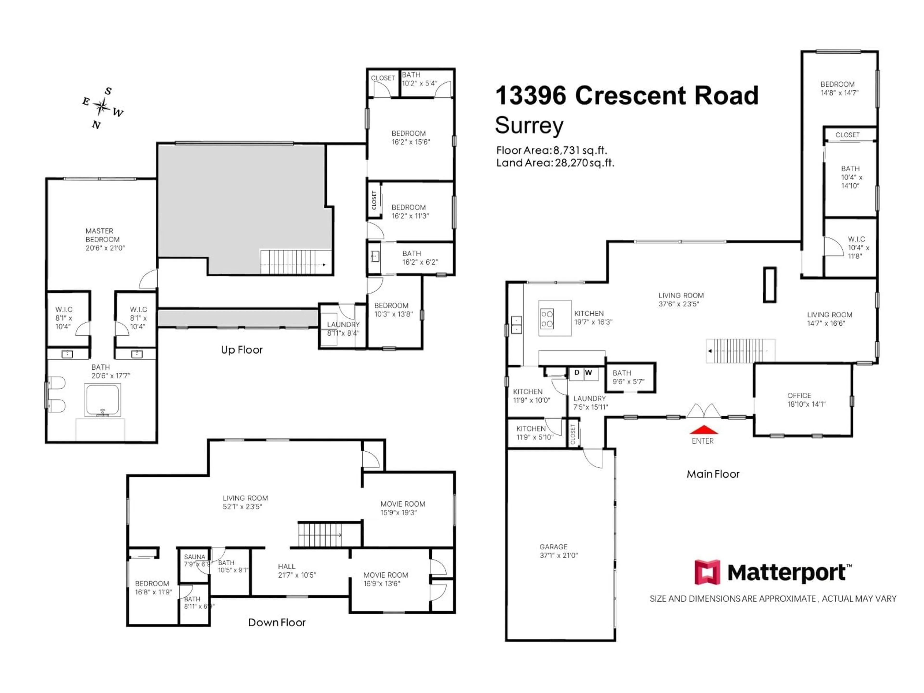 Floor plan for 13396 CRESCENT ROAD, Surrey British Columbia V4P1K4