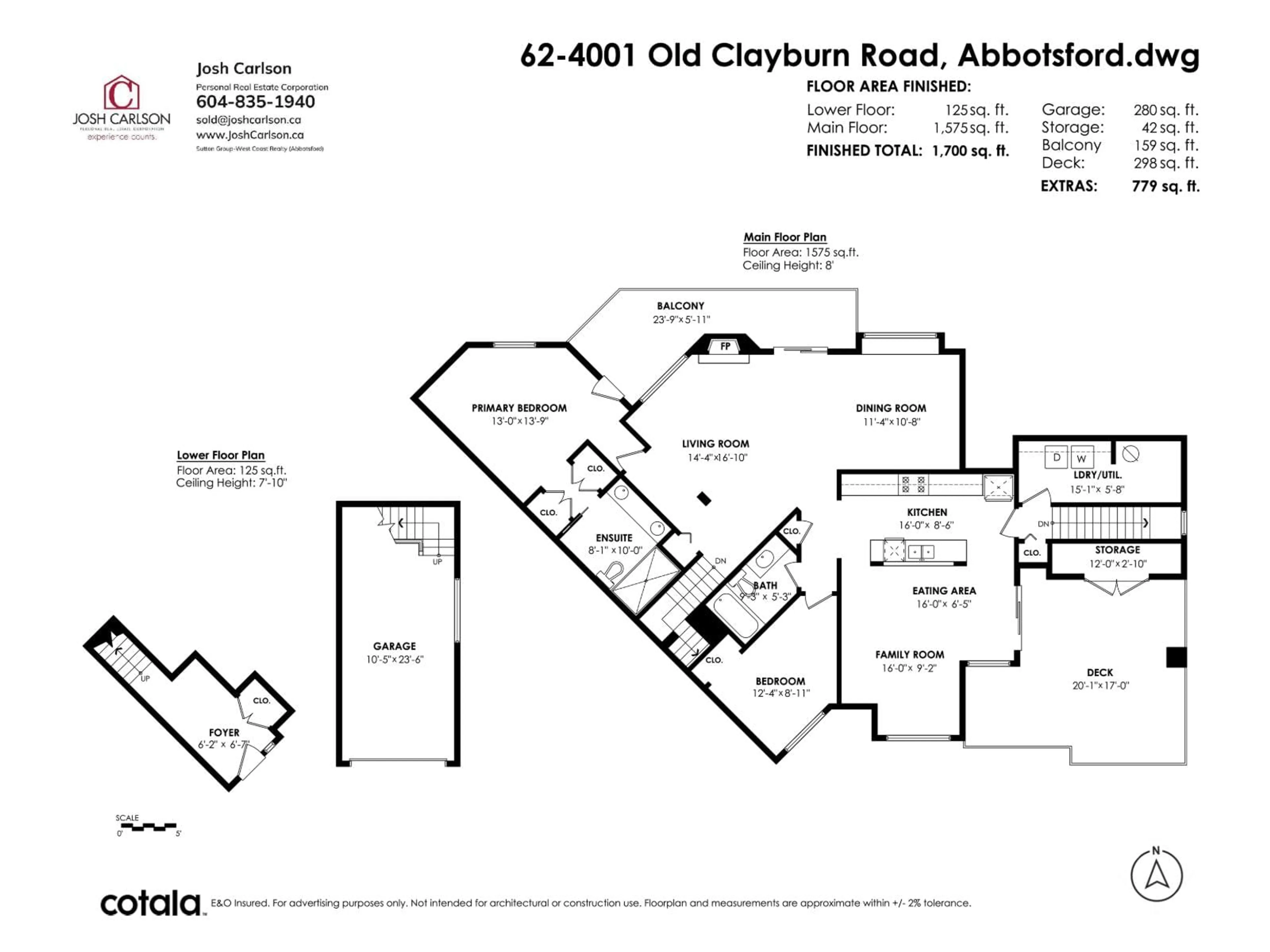 Floor plan for 62 - 4001 OLD CLAYBURN ROAD, Abbotsford British Columbia V3G1C5