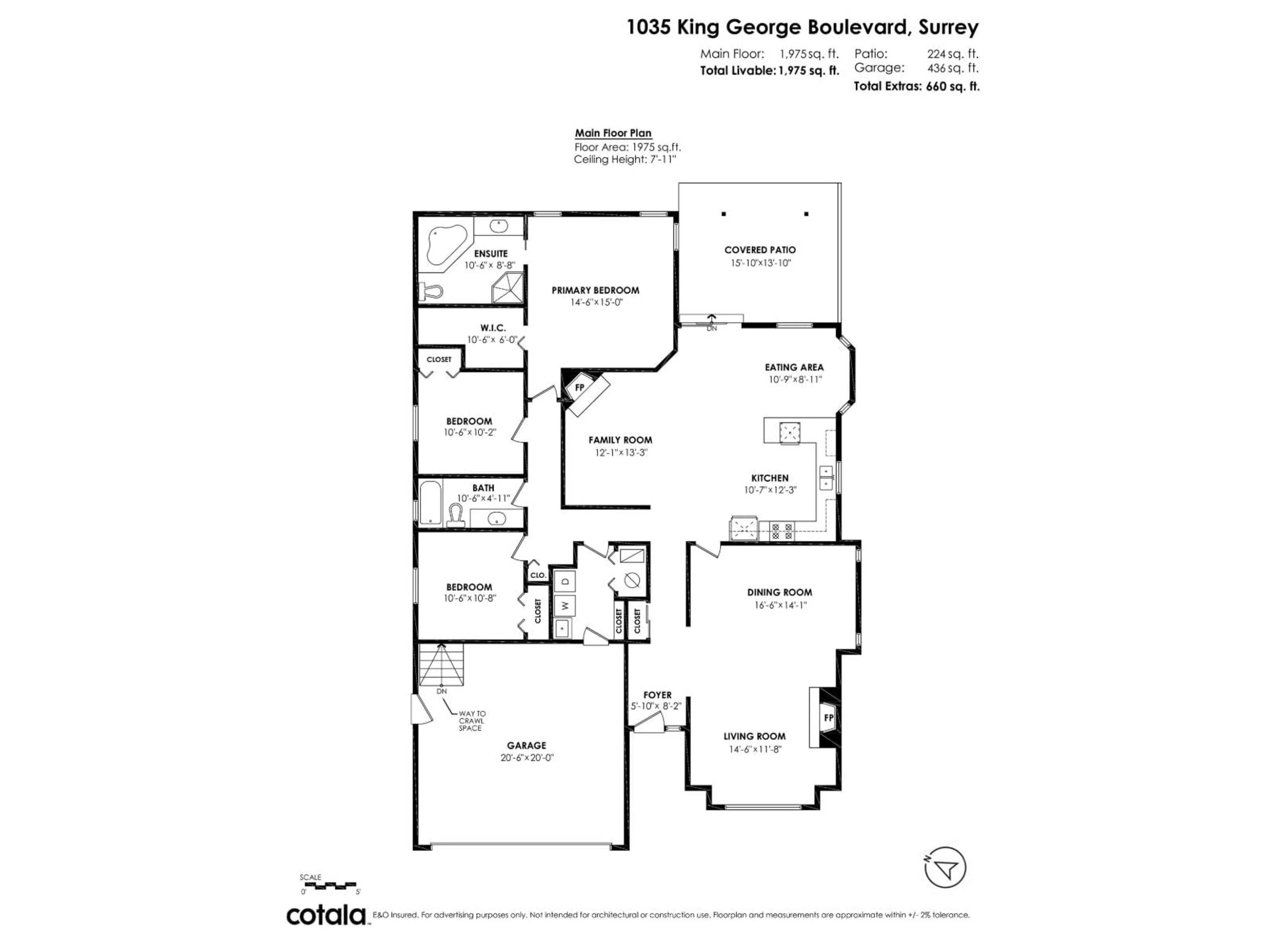Floor plan for 1035 KING GEORGE BOULEVARD, Surrey British Columbia V4A9S7