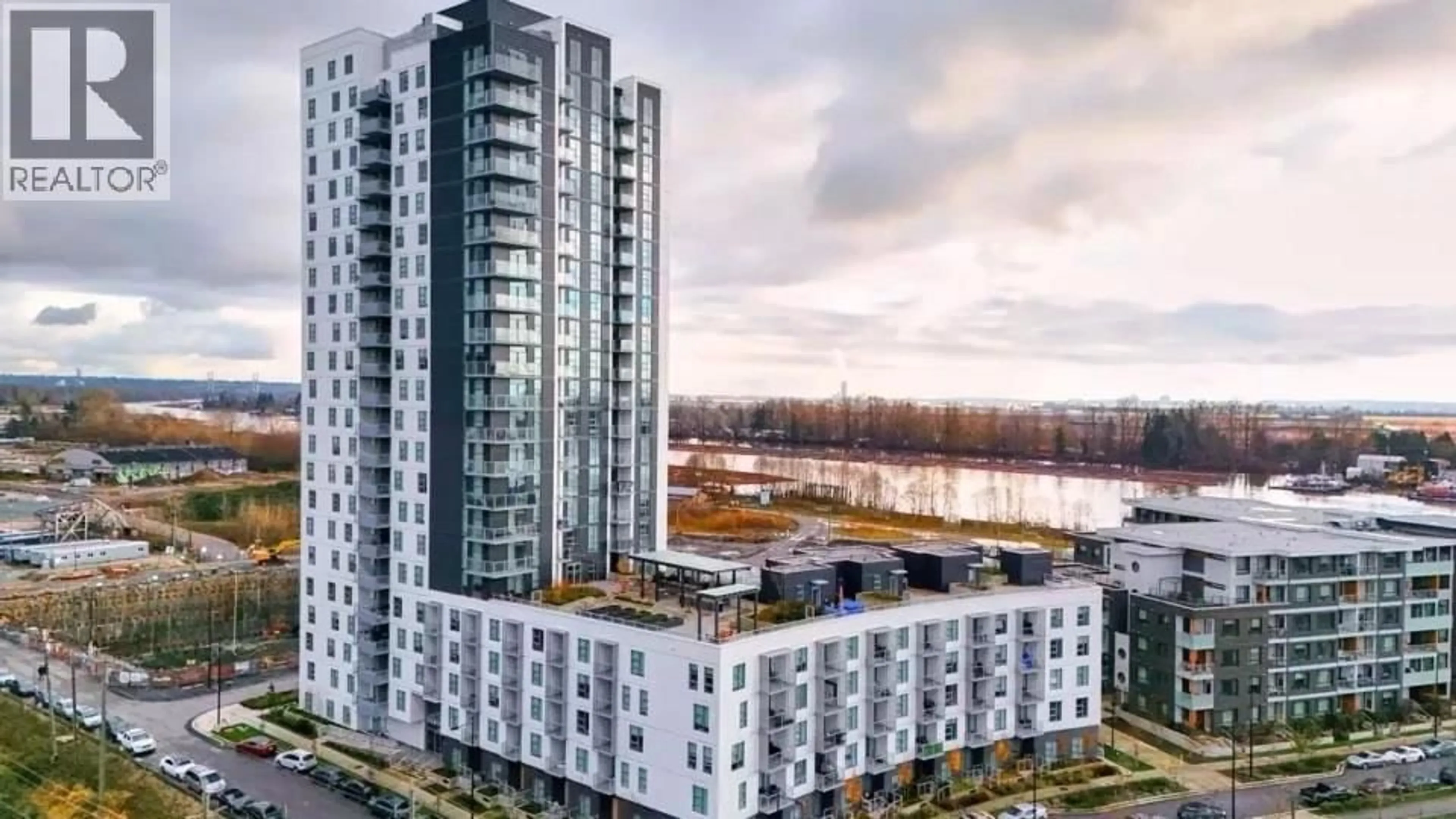 A pic from outside/outdoor area/front of a property/back of a property/a pic from drone, city buildings view from balcony for 907 - 3430 KENT AVENUE SOUTH, Vancouver British Columbia V5S0G7