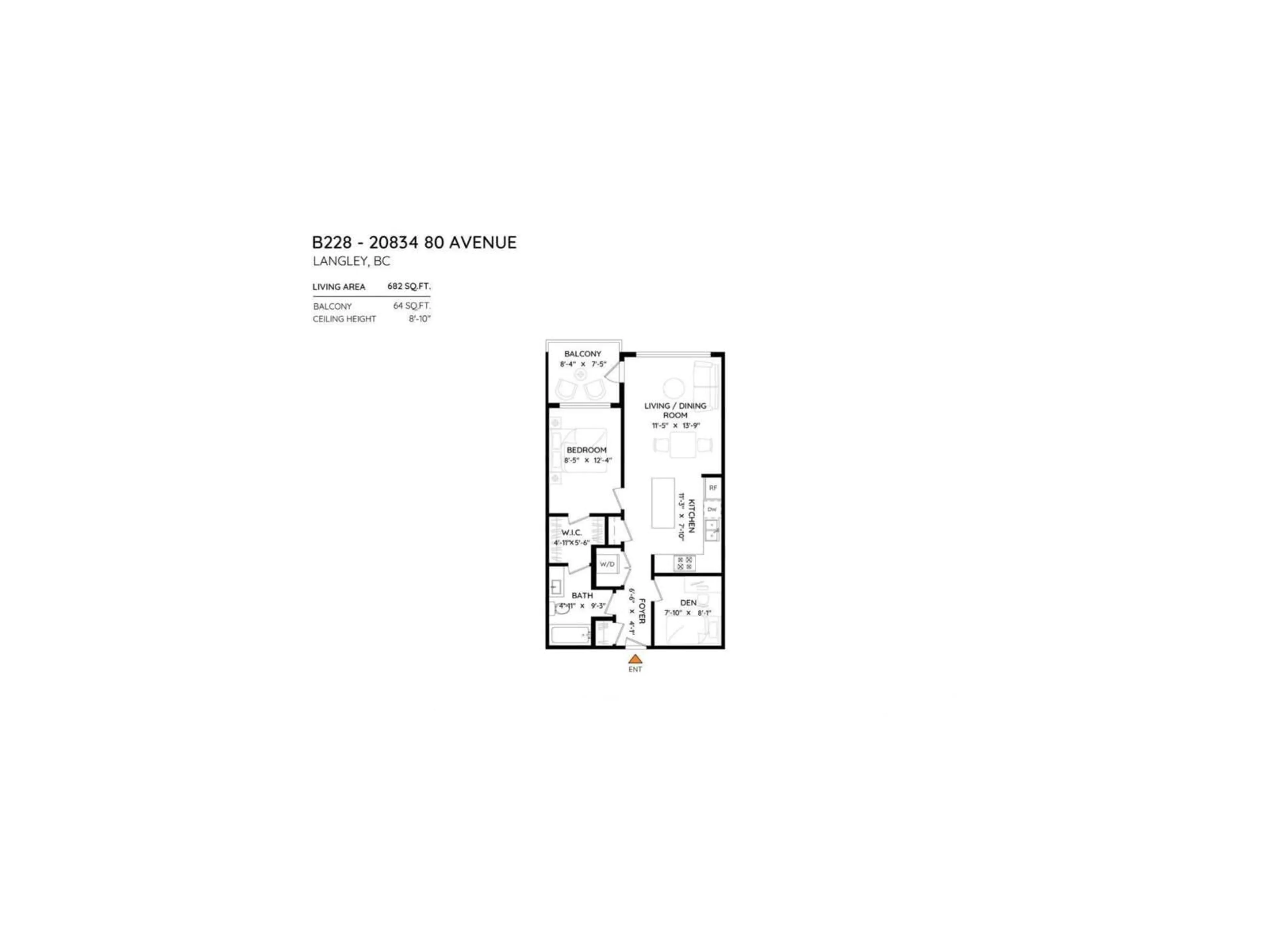 Floor plan for B228 - 20834 80 AVENUE, Langley British Columbia V2Y3M6