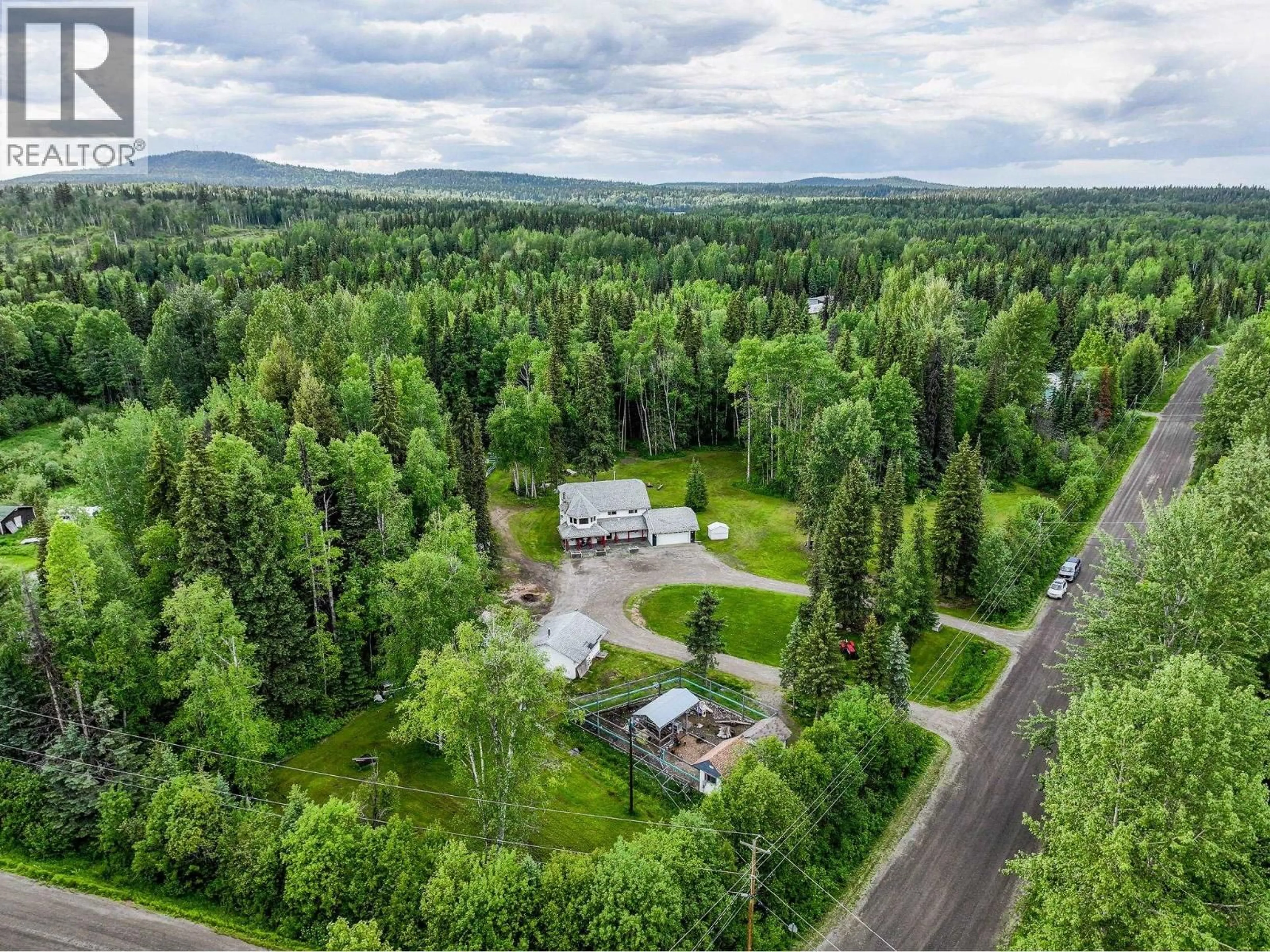 A pic from outside/outdoor area/front of a property/back of a property/a pic from drone, forest/trees view for 9365 OLAF ROAD, Prince George British Columbia V2K5H8