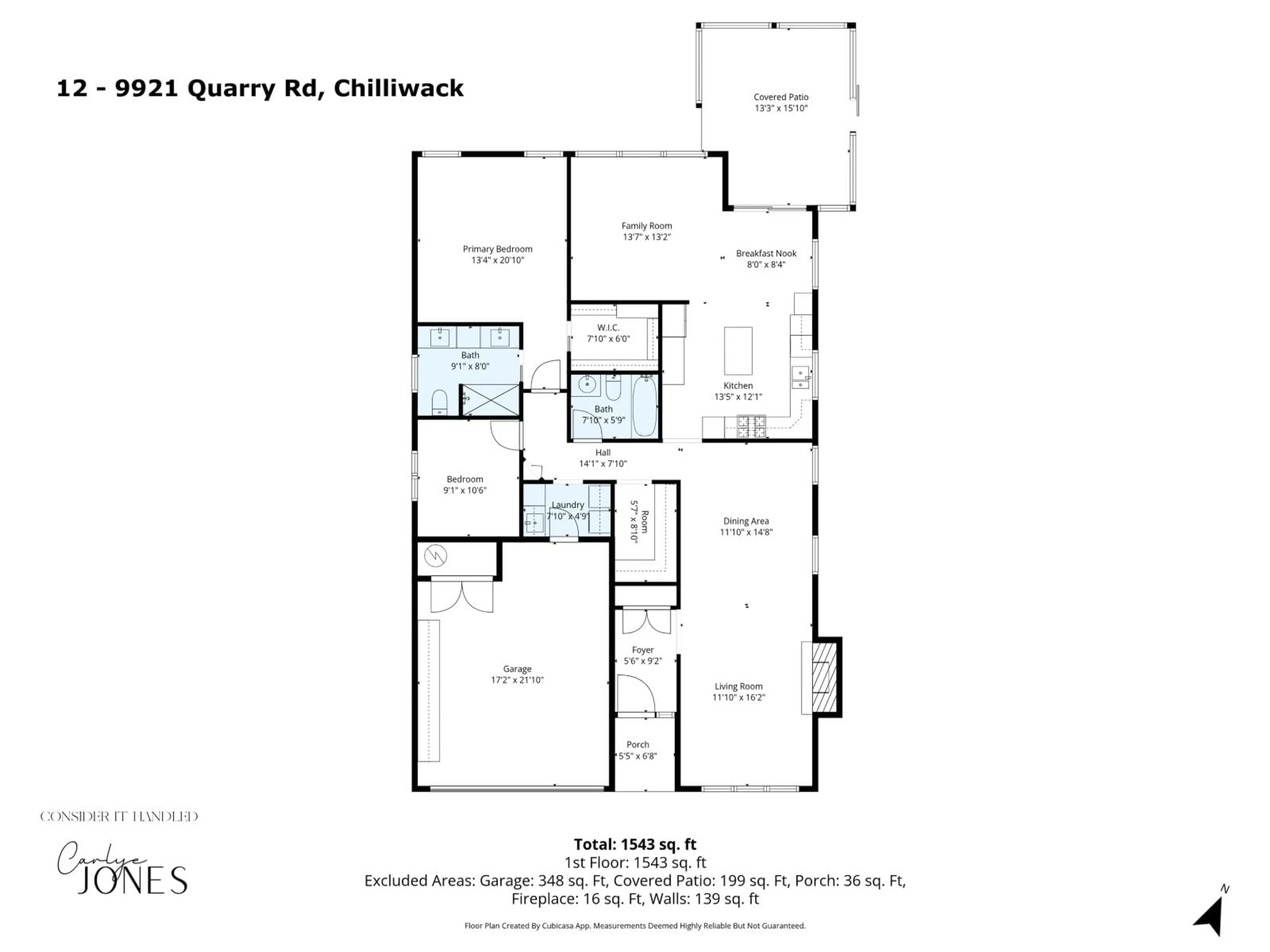 Floor plan for 12 - 9921 QUARRY ROAD, Chilliwack British Columbia V2P3M3