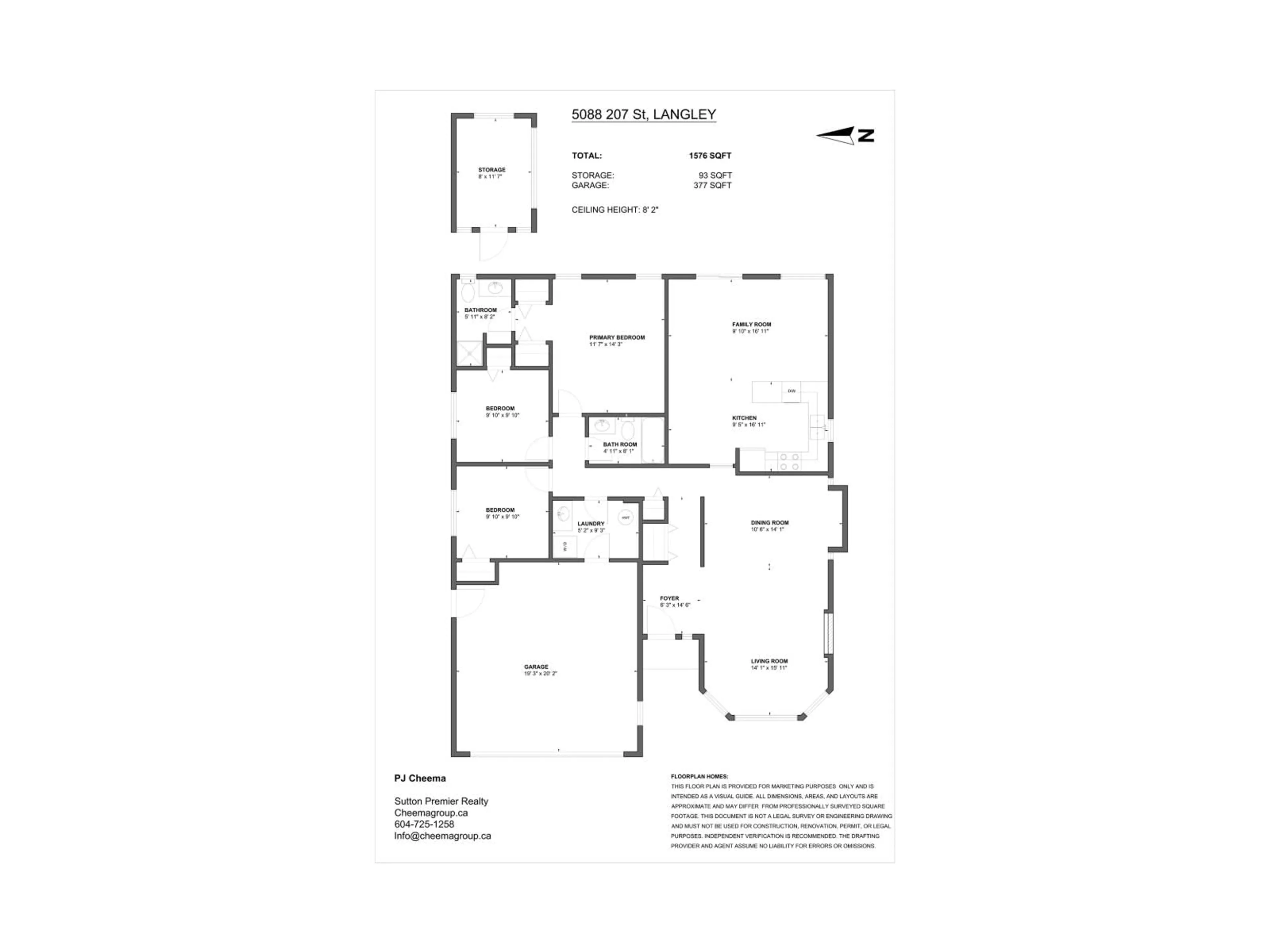 Floor plan for 5088 207 STREET, Langley British Columbia V3A7T8