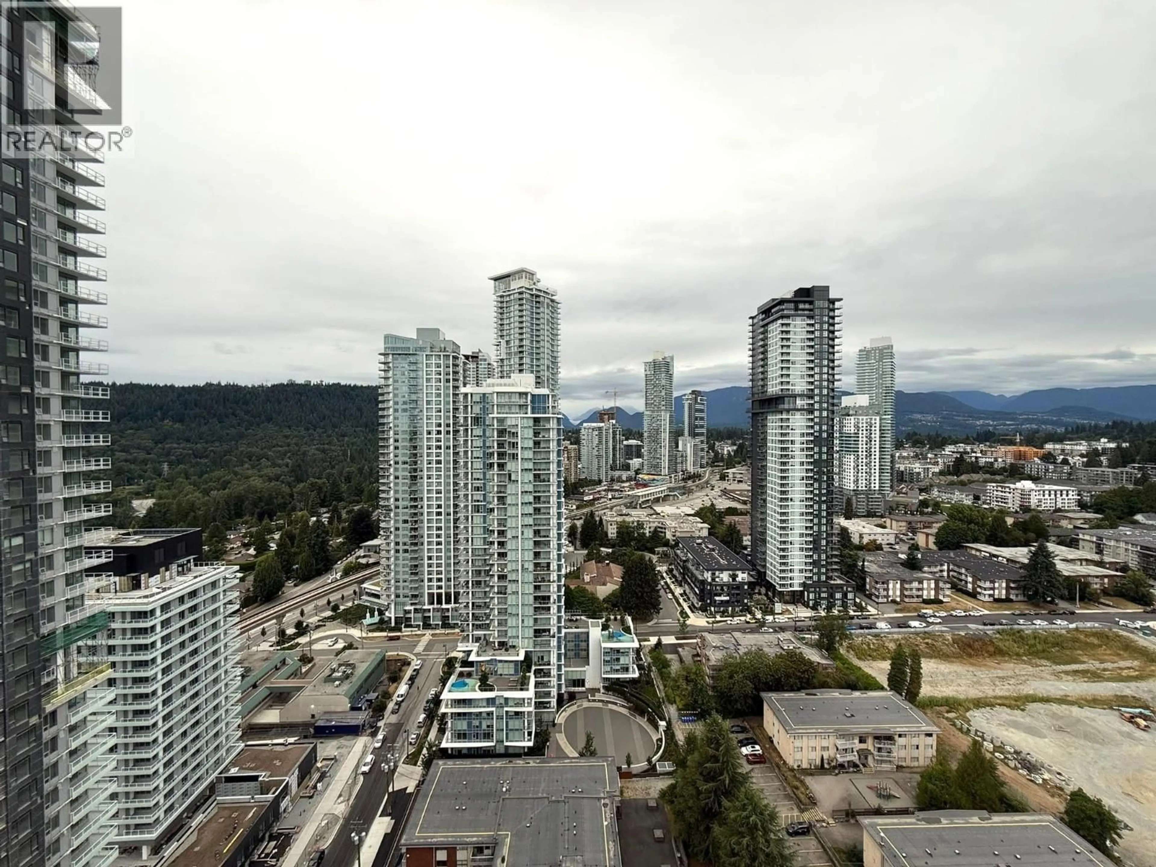 A pic from outside/outdoor area/front of a property/back of a property/a pic from drone, city buildings view from balcony for 2802 - 657 WHITING WAY, Coquitlam British Columbia V3J0J6
