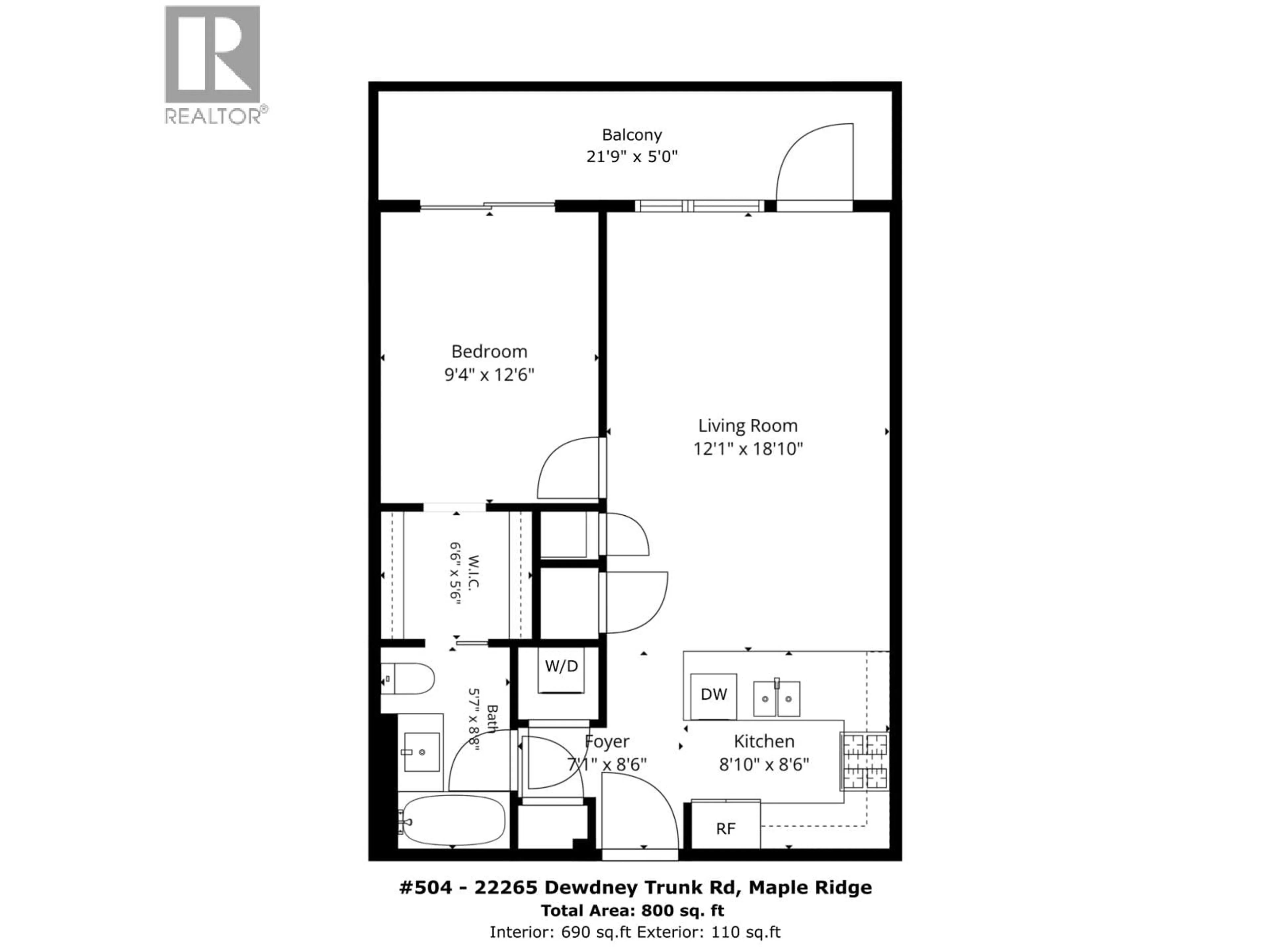 Floor plan for 504 - 22265 DEWDNEY TRUNK ROAD, Maple Ridge British Columbia V2X2S4