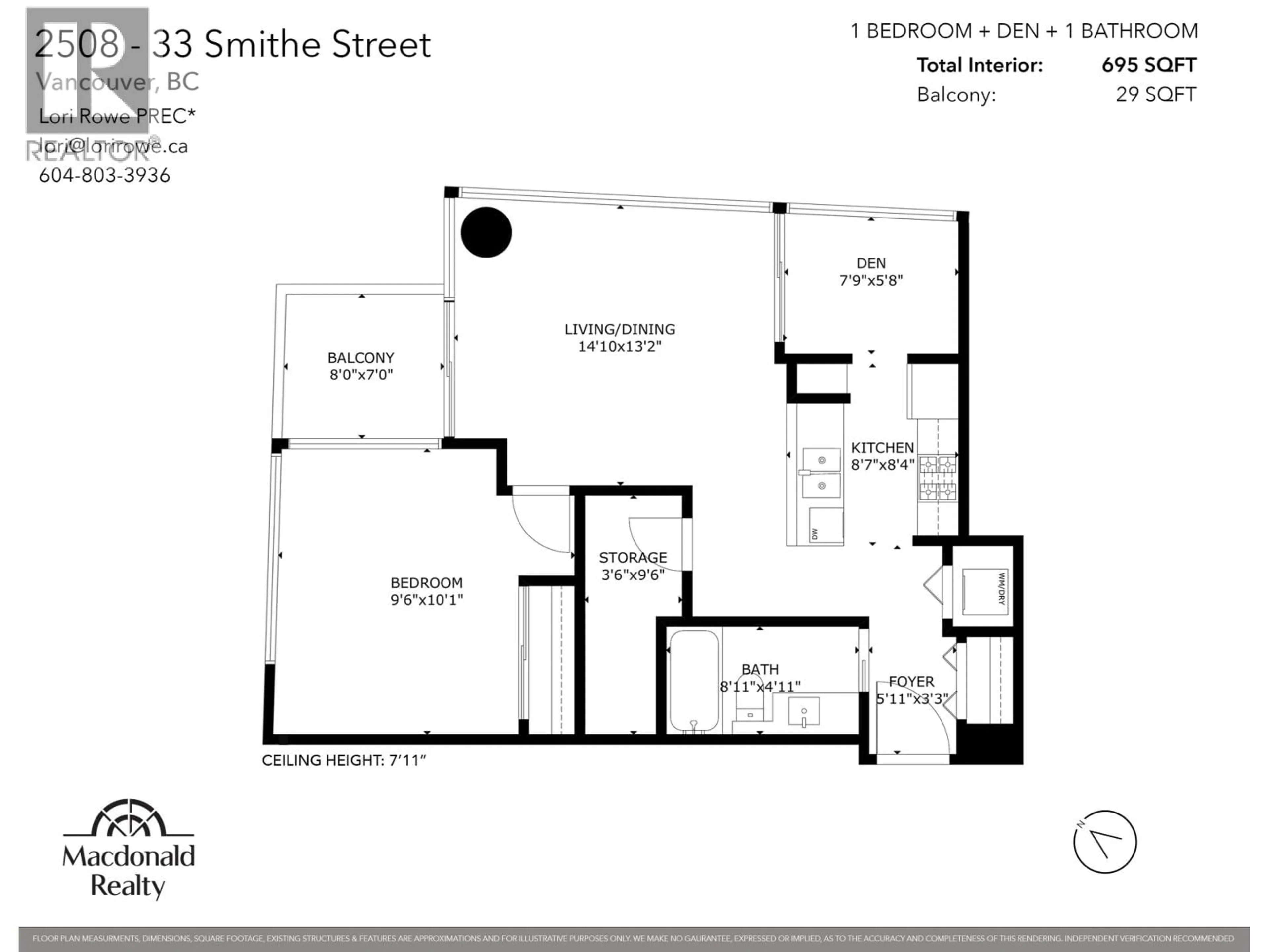 Floor plan for 2508 - 33 SMITHE STREET, Vancouver British Columbia V6B0B5