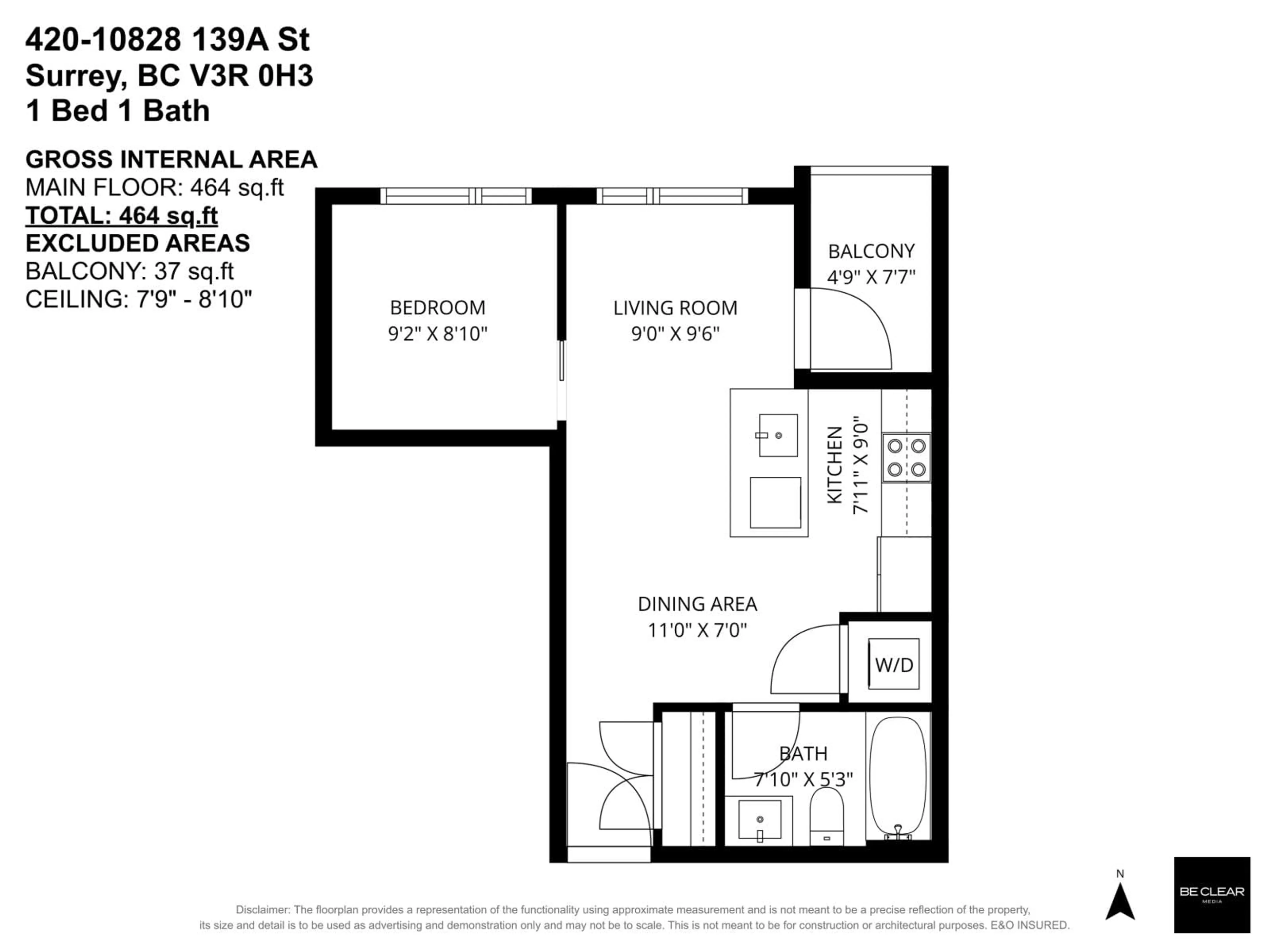 Floor plan for 420 - 10828 139A STREET, Surrey British Columbia V3R0H3
