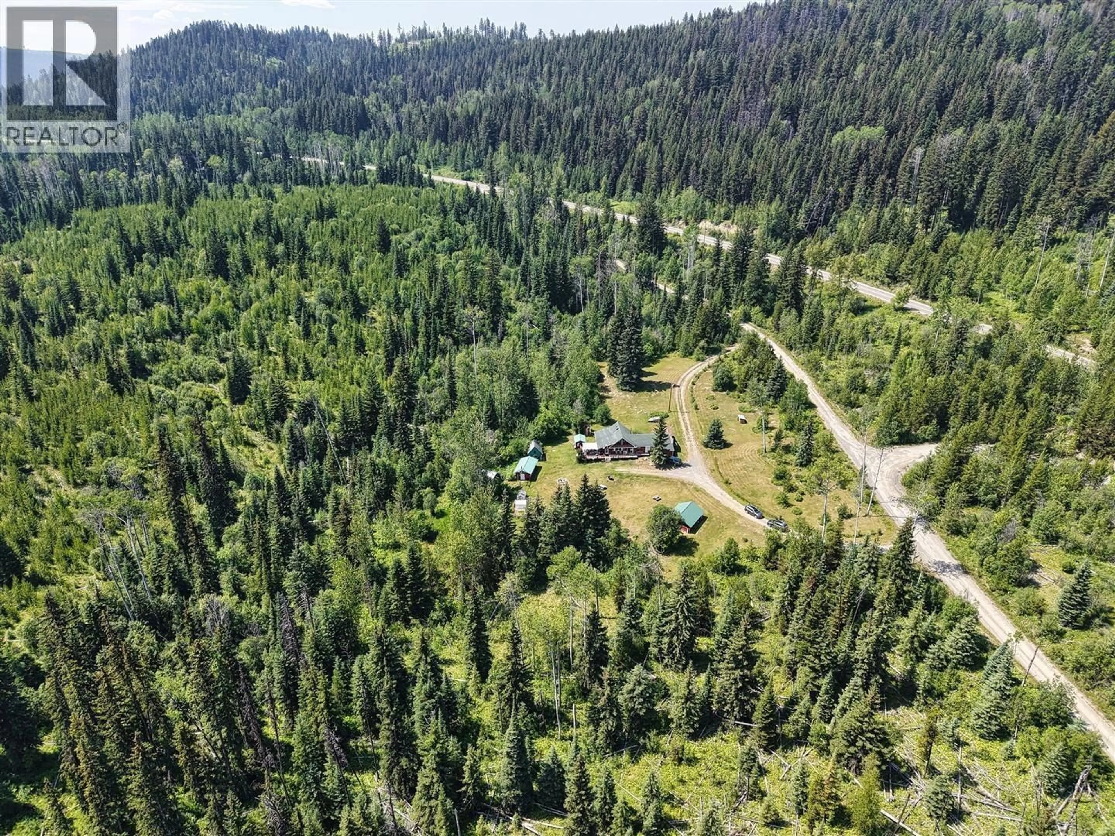 A pic from outside/outdoor area/front of a property/back of a property/a pic from drone, forest/trees view for 4220 EAKIN CREEK ROAD, Lone Butte British Columbia V0K1X0