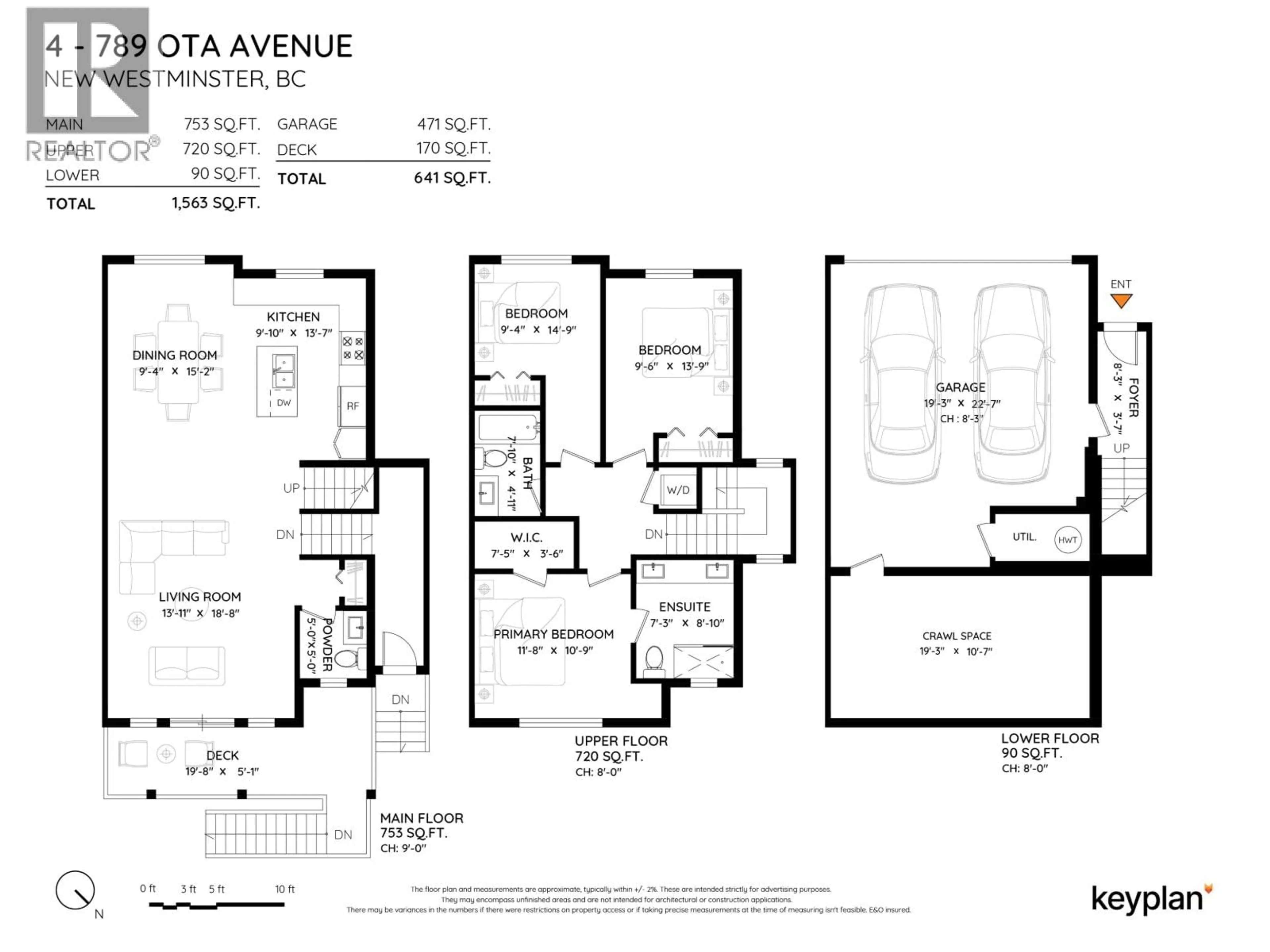 Floor plan for 4 - 789 OTA AVENUE, New Westminster British Columbia V3M0M7