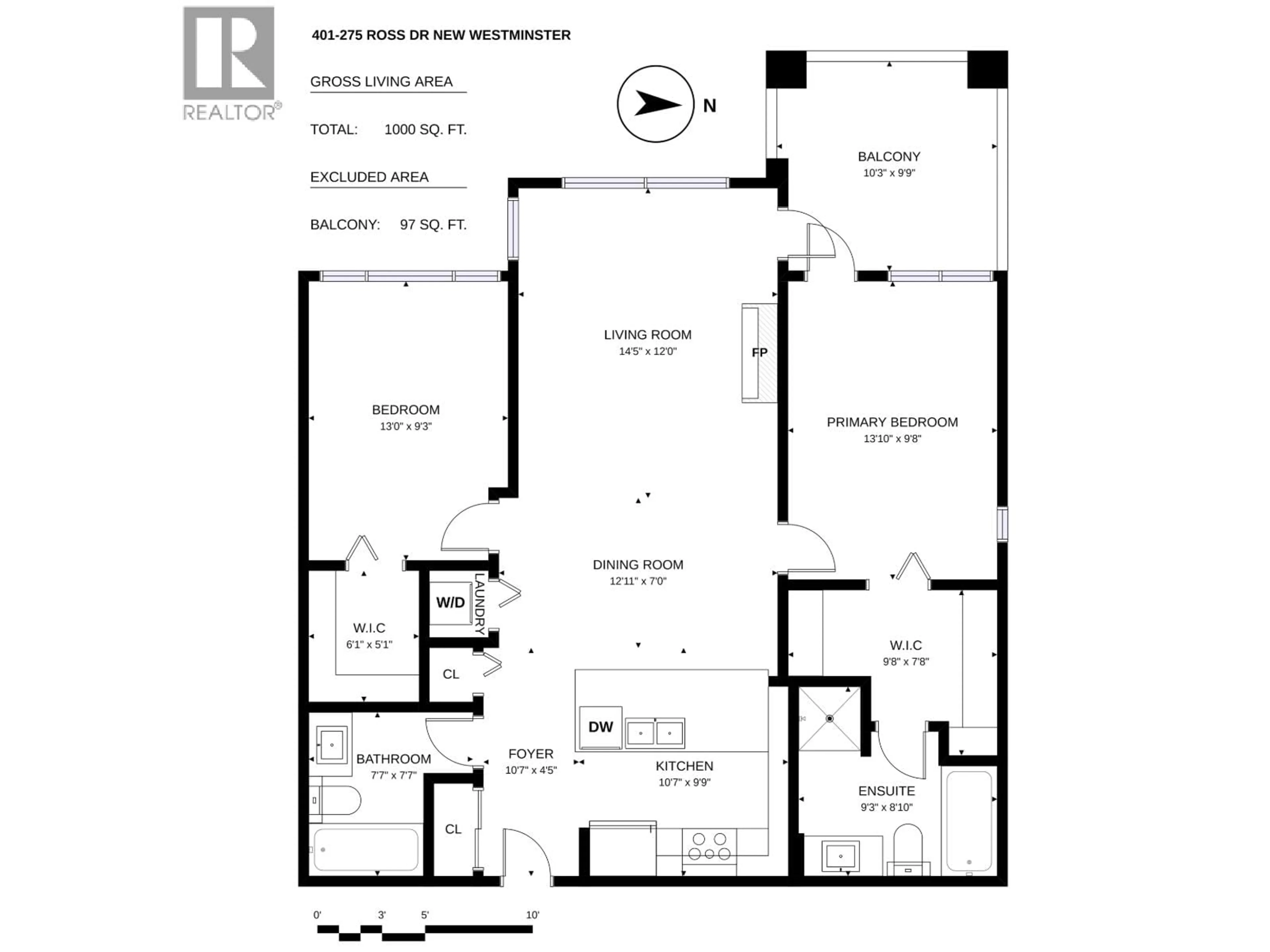 Floor plan for 401 - 275 ROSS DRIVE, New Westminster British Columbia V3L0B6