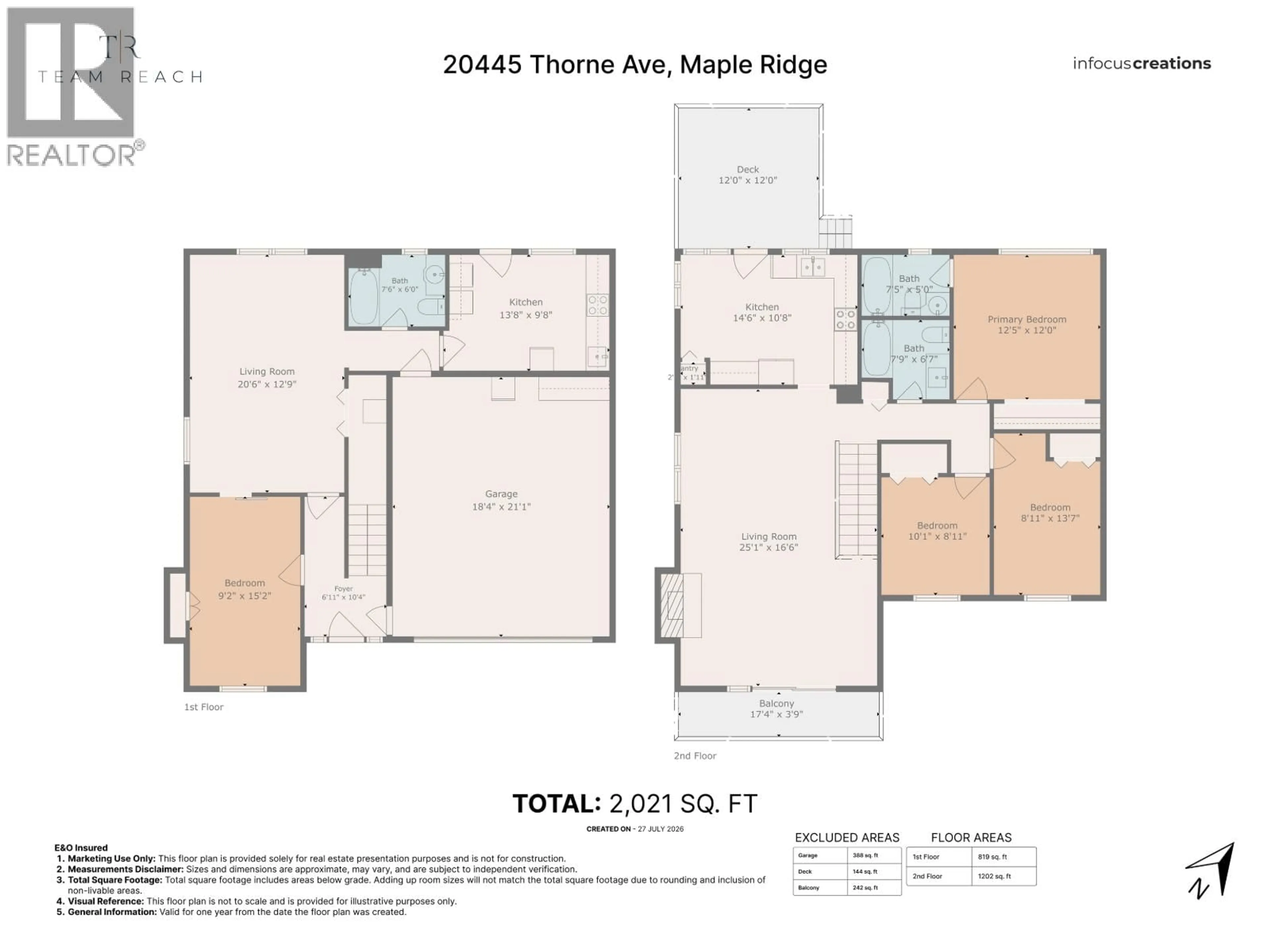 Floor plan for 20445 THORNE AVENUE, Maple Ridge British Columbia V2X8V1