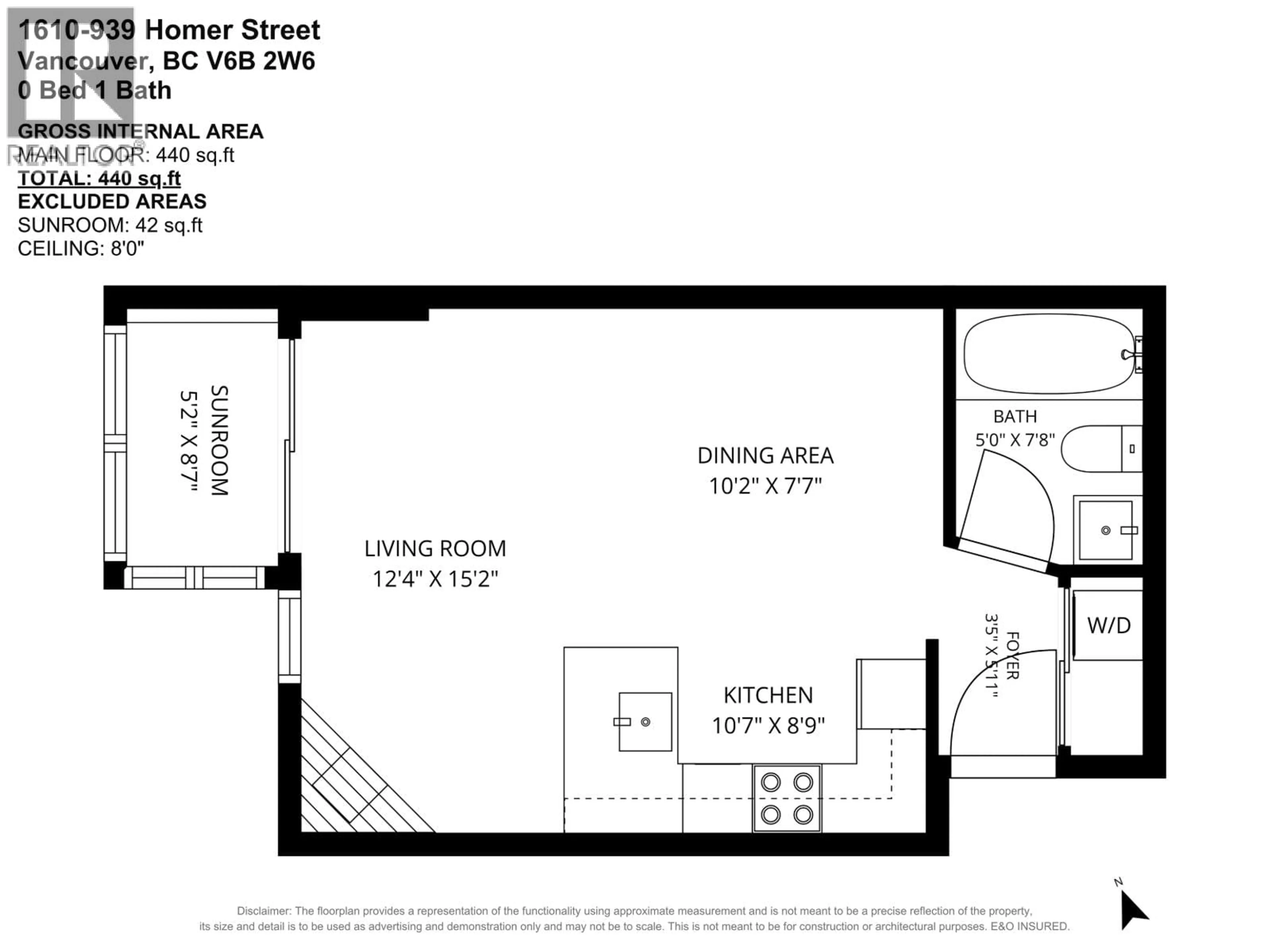Floor plan for 1610 - 939 HOMER STREET, Vancouver British Columbia V6B2W6