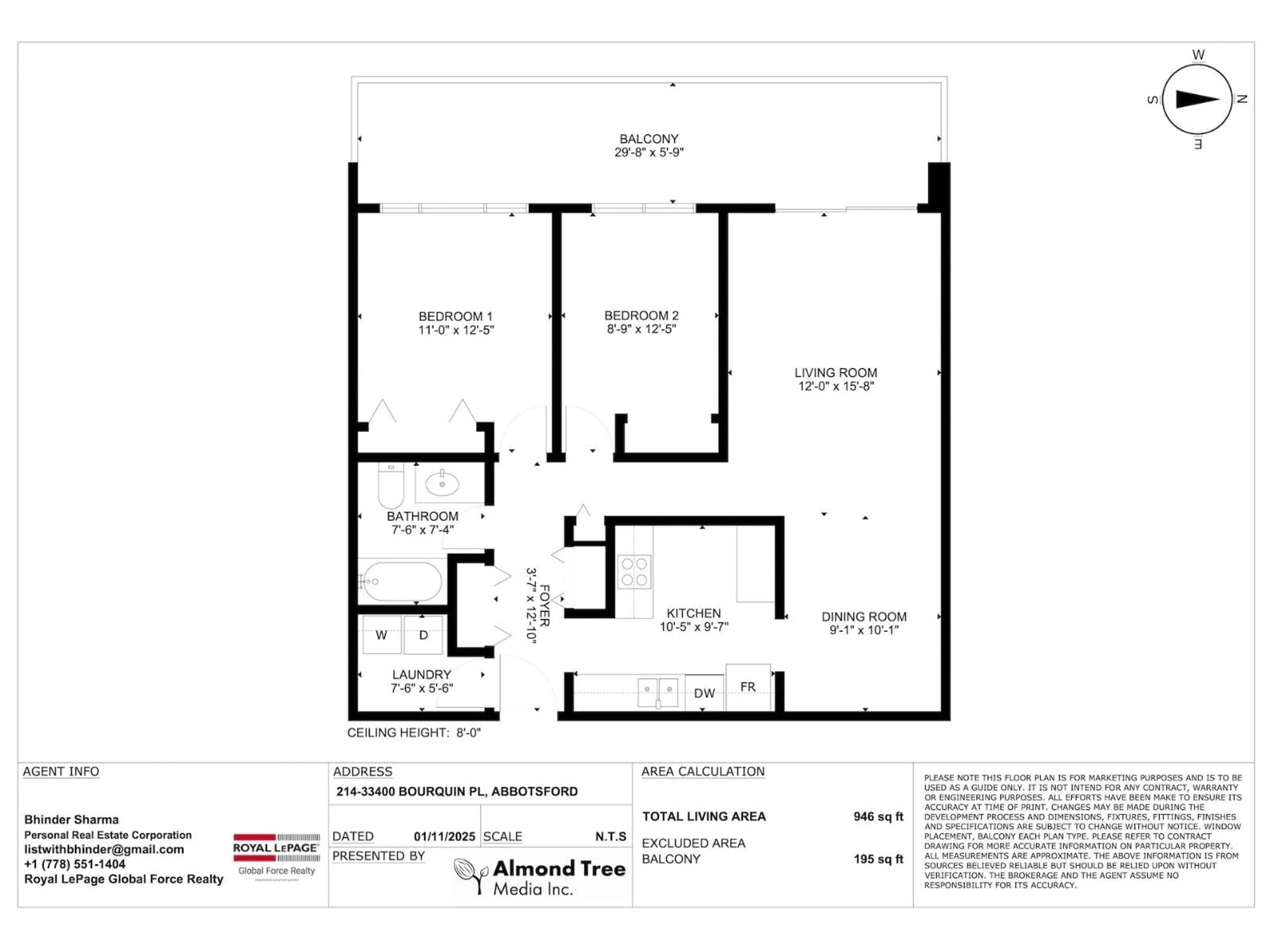 Floor plan for 214 - 33400 BOURQUIN PLACE, Abbotsford British Columbia V2S5G3