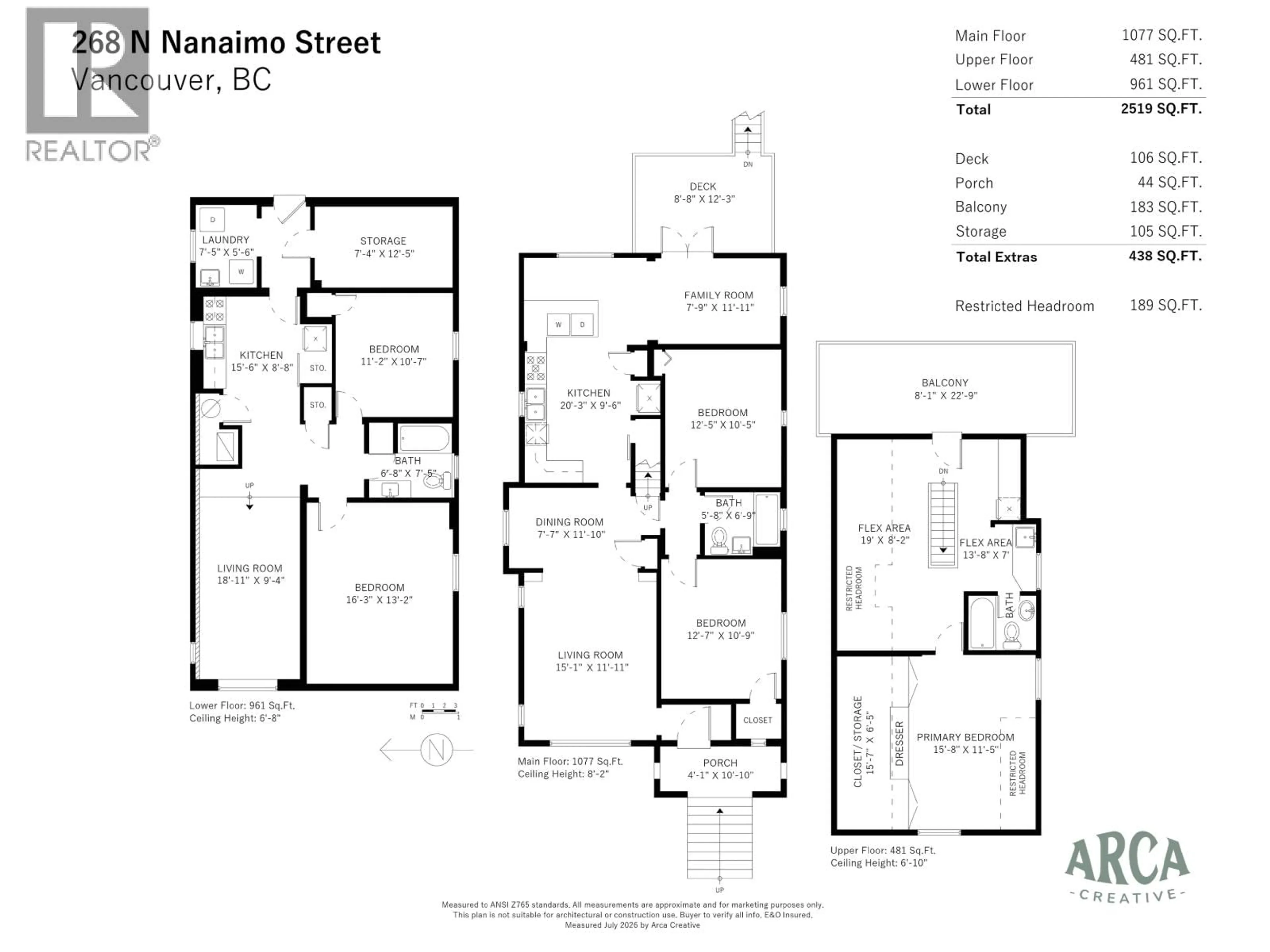 Floor plan for 268 NANAIMO STREET, Vancouver British Columbia V5L3G4
