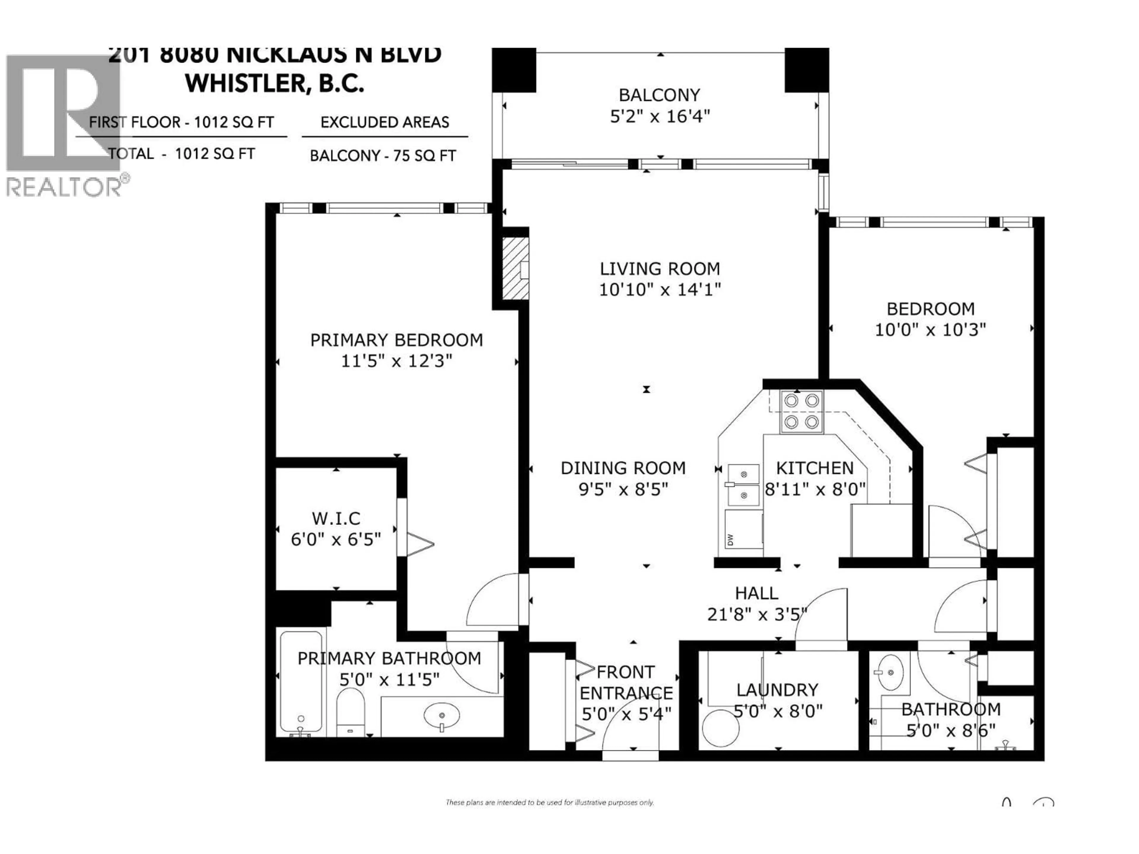Floor plan for 201 - 8080 NICKLAUS NORTH BOULEVARD, Whistler British Columbia V8E1J7