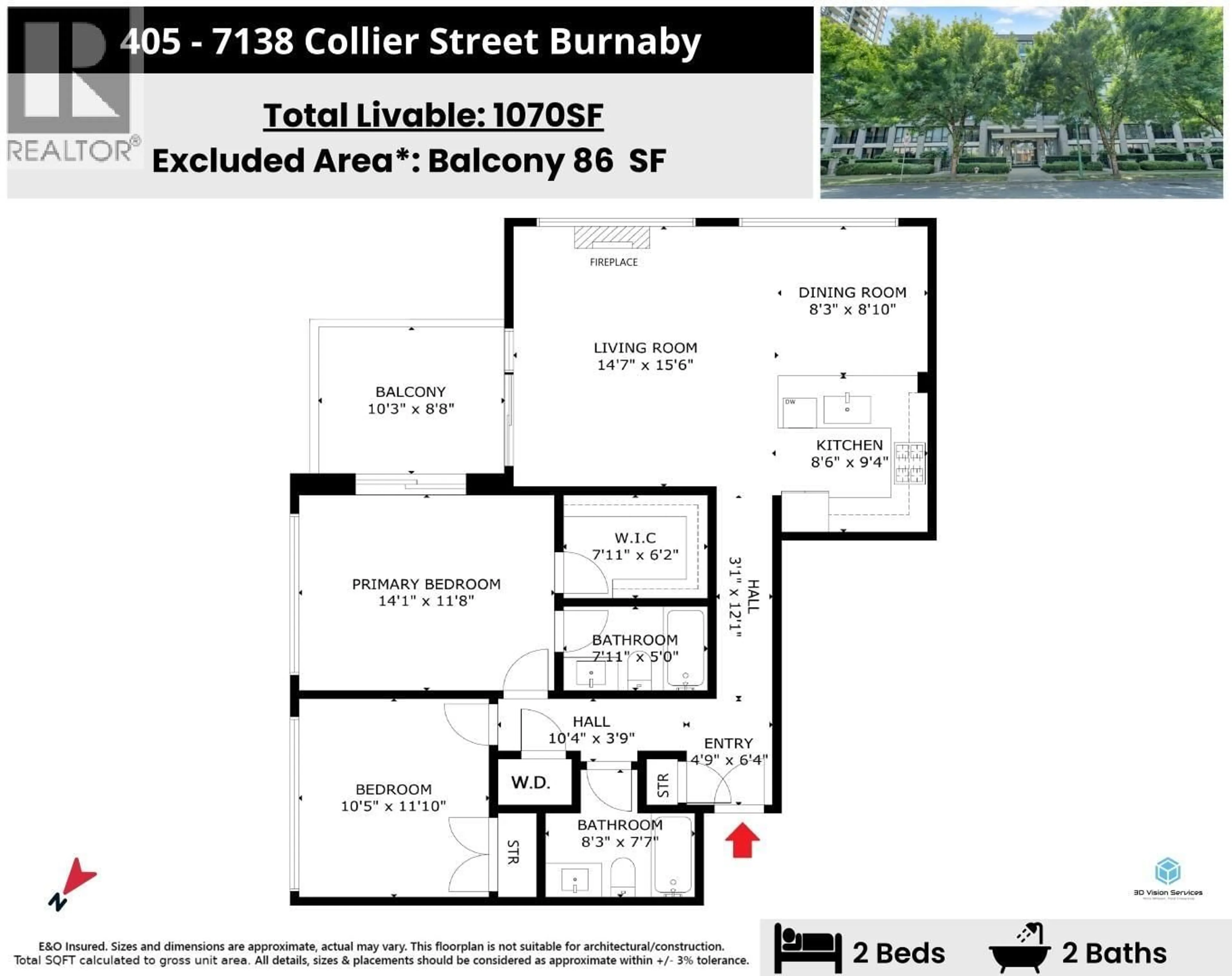 Floor plan for 405 - 7138 COLLIER STREET, Burnaby British Columbia V5E0A2