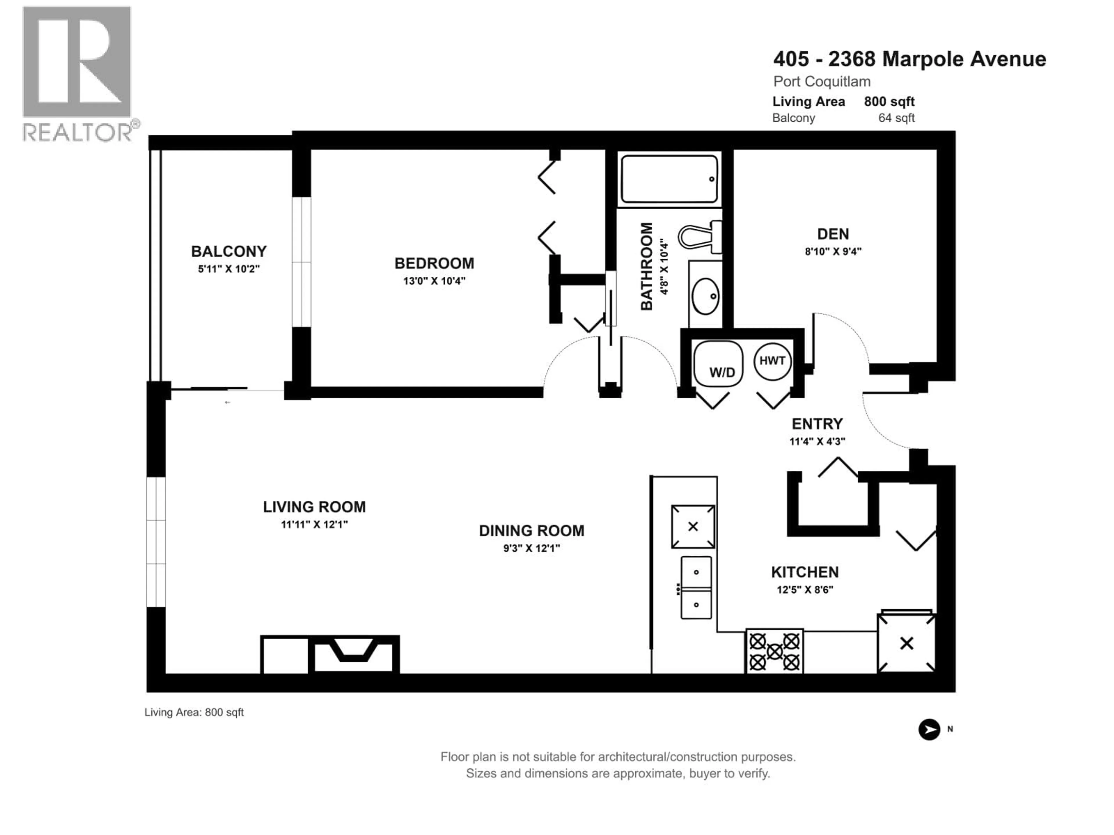 Floor plan for 405 - 2368 MARPOLE AVENUE, Port Coquitlam British Columbia V3C0B4