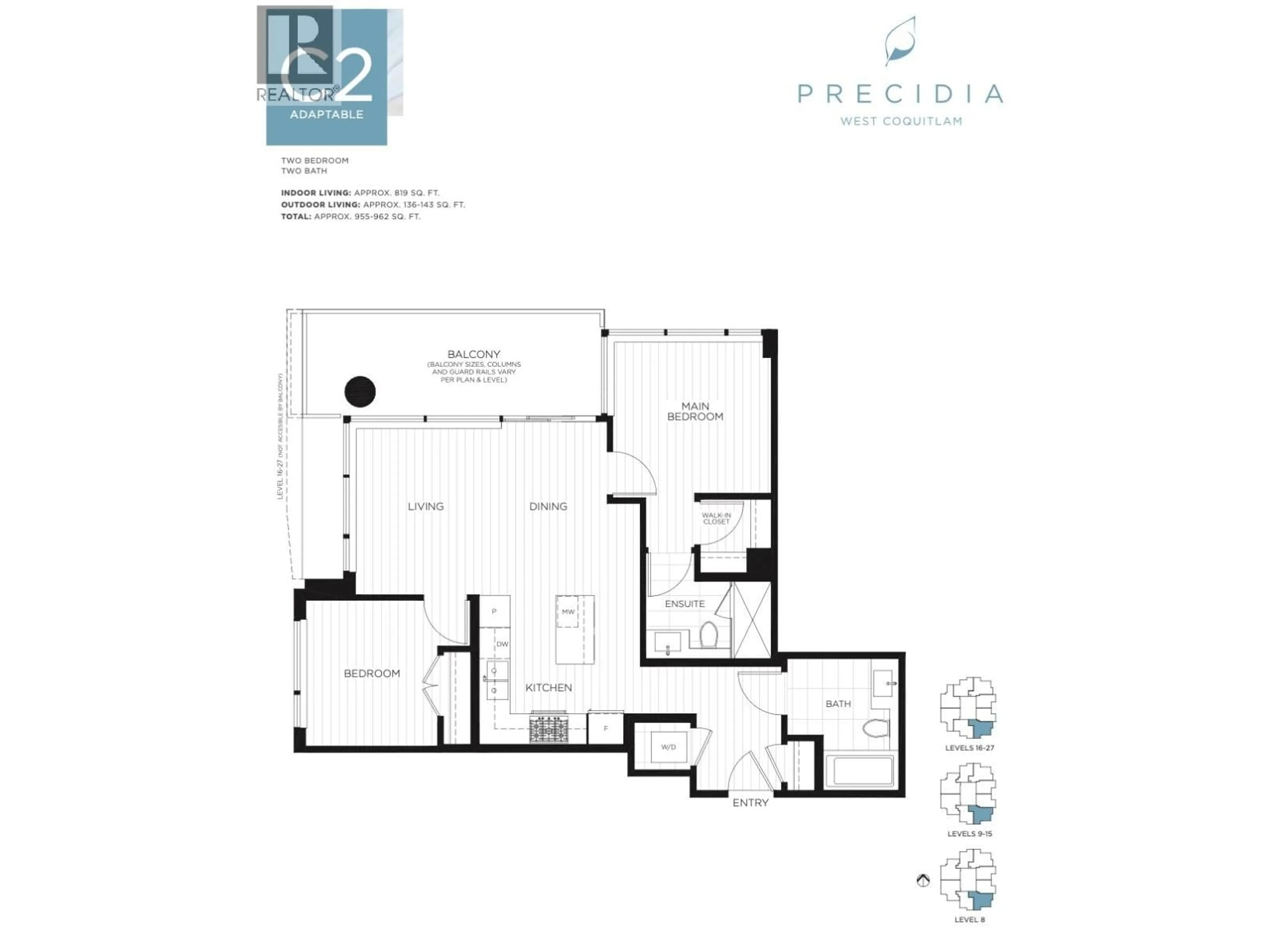 Floor plan for 806 - 699 WHITING WAY, Coquitlam British Columbia V3J0N7