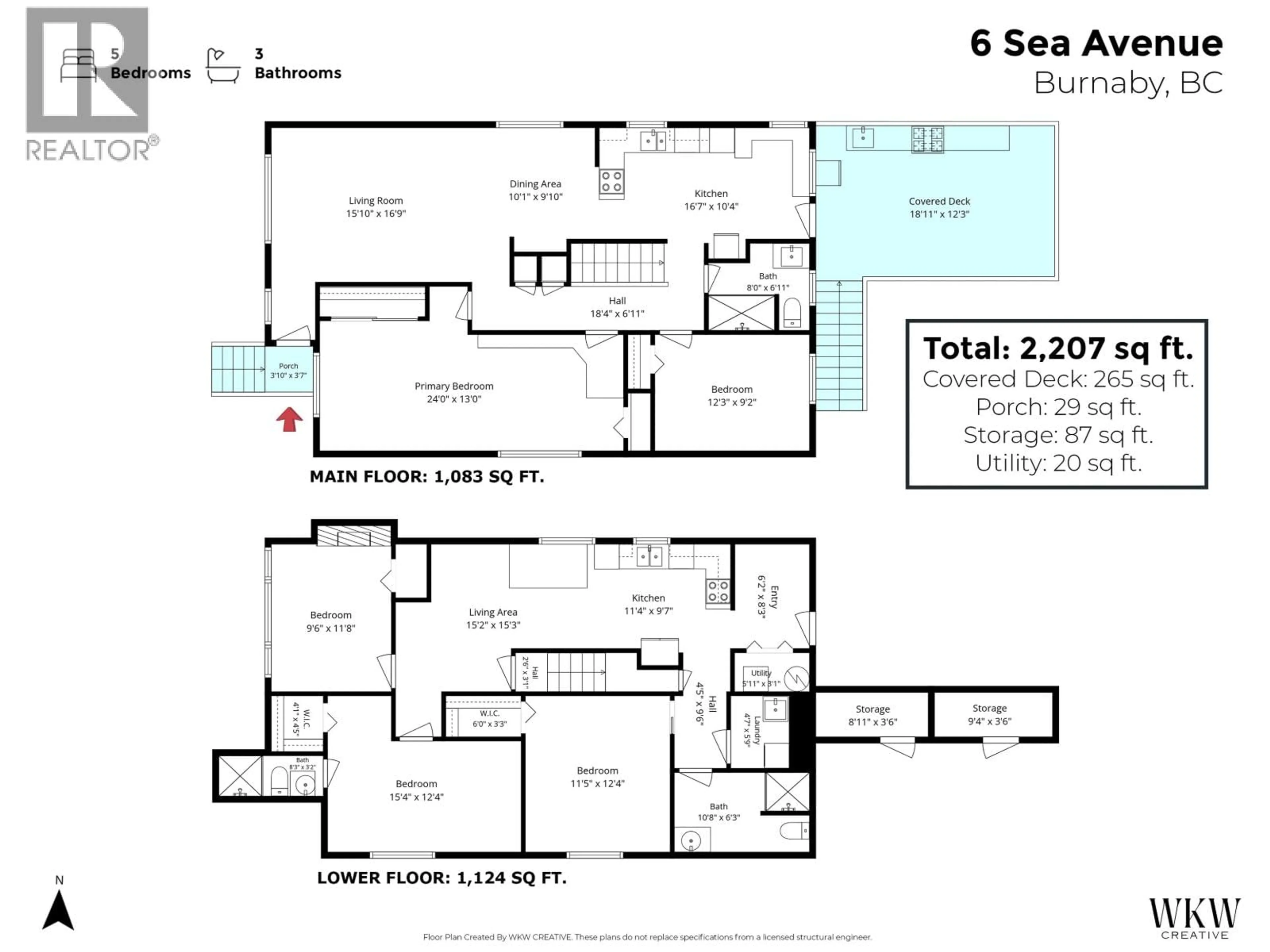 Floor plan for 6 SEA AVENUE, Burnaby British Columbia V5B3W6