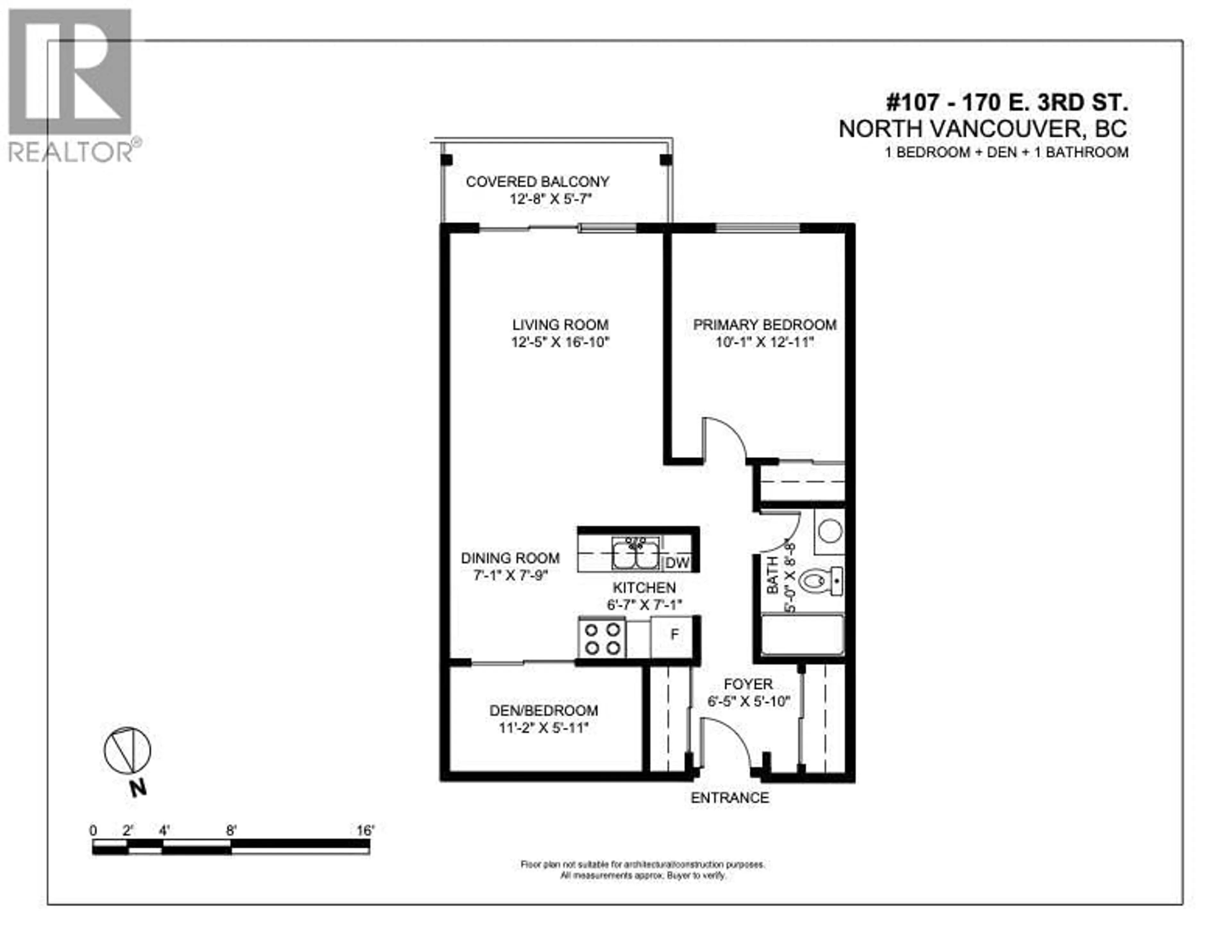 Floor plan for 107 - 170 3RD STREET, North Vancouver British Columbia V7L1E6