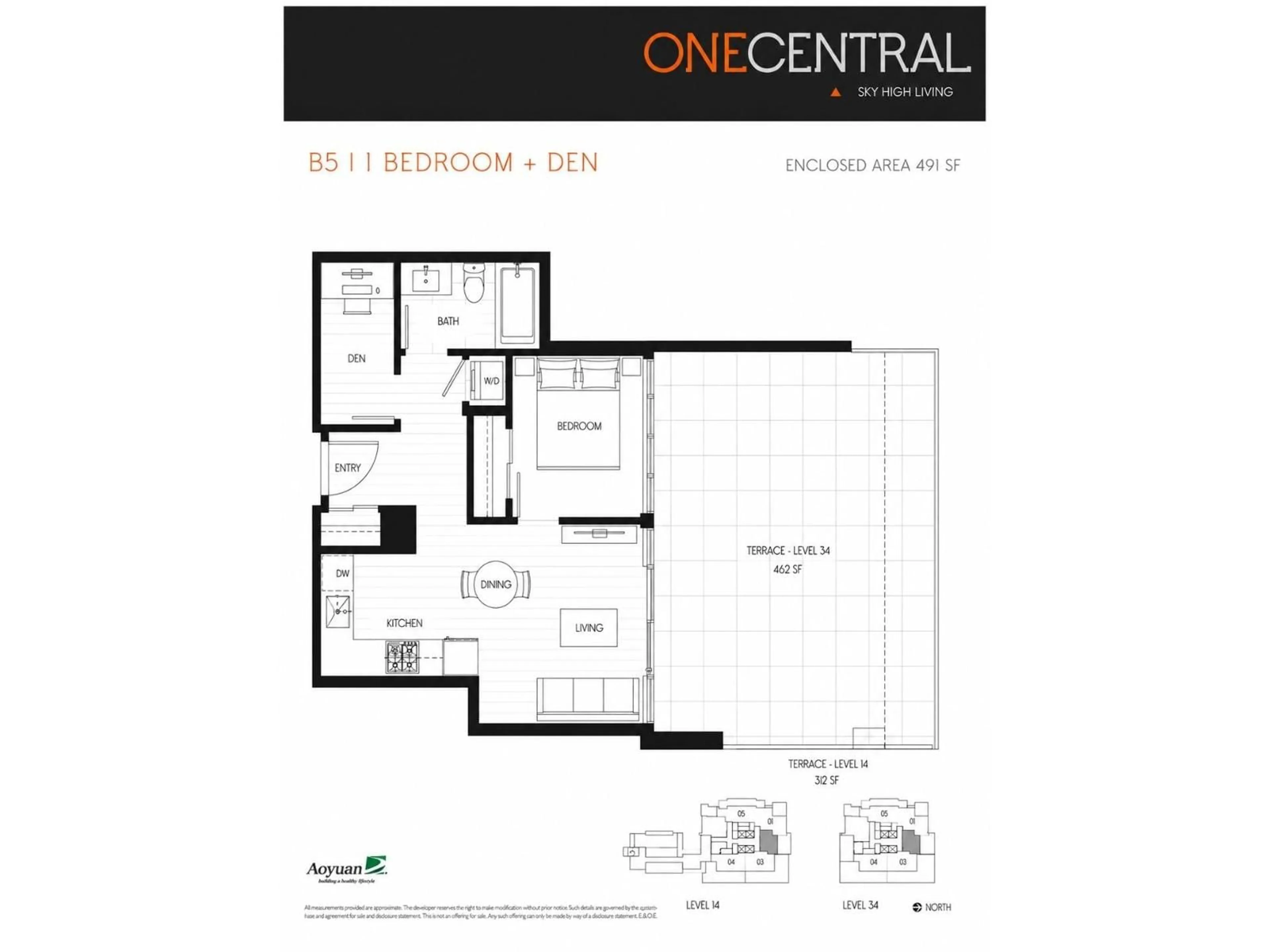 Floor plan for 3402 - 13350 CENTRAL AVENUE, Surrey British Columbia V3T0S1