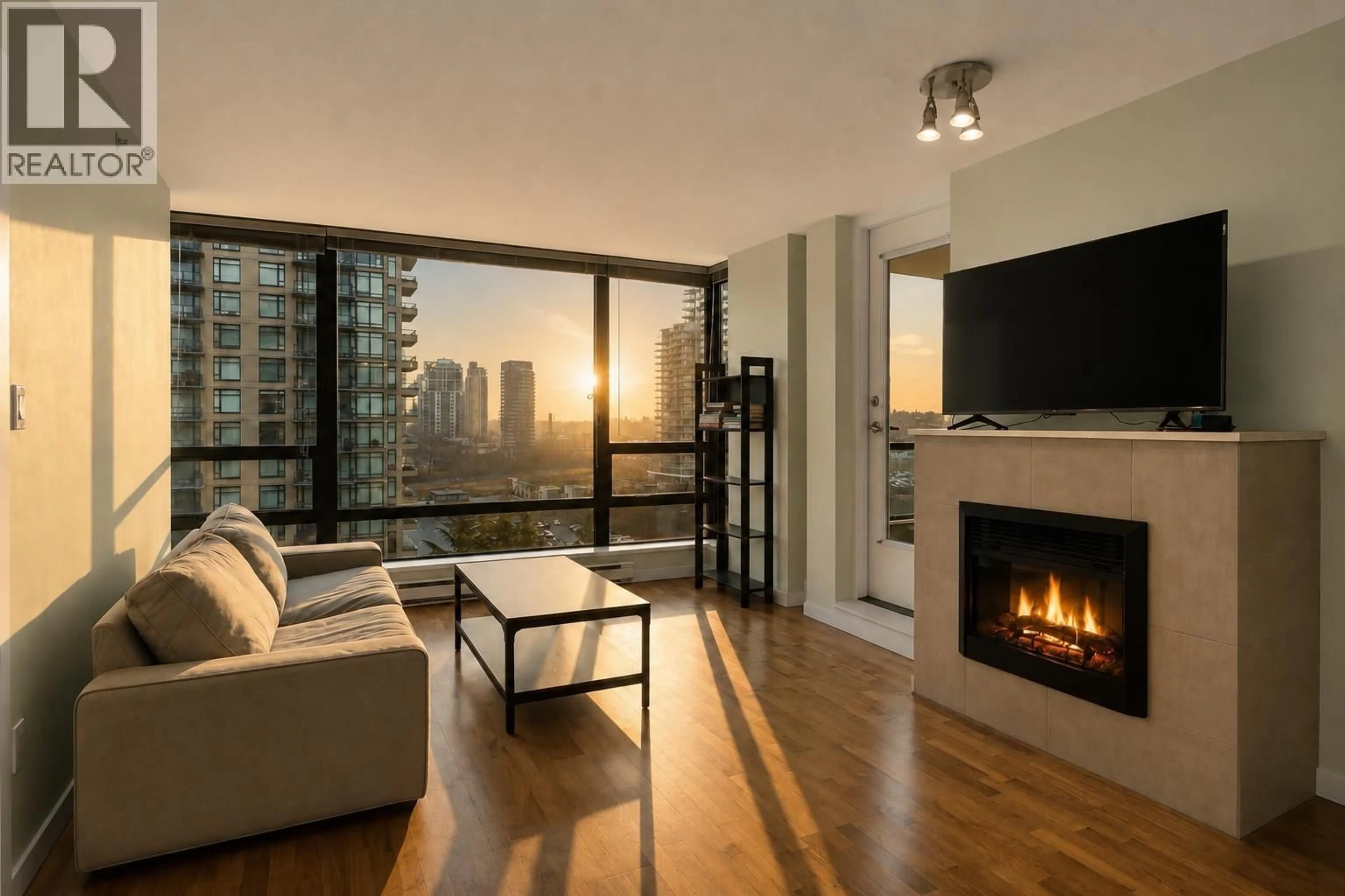 Living room with furniture, wood/laminate floor for 1202 - 4182 DAWSON STREET, Burnaby British Columbia V5C0A2