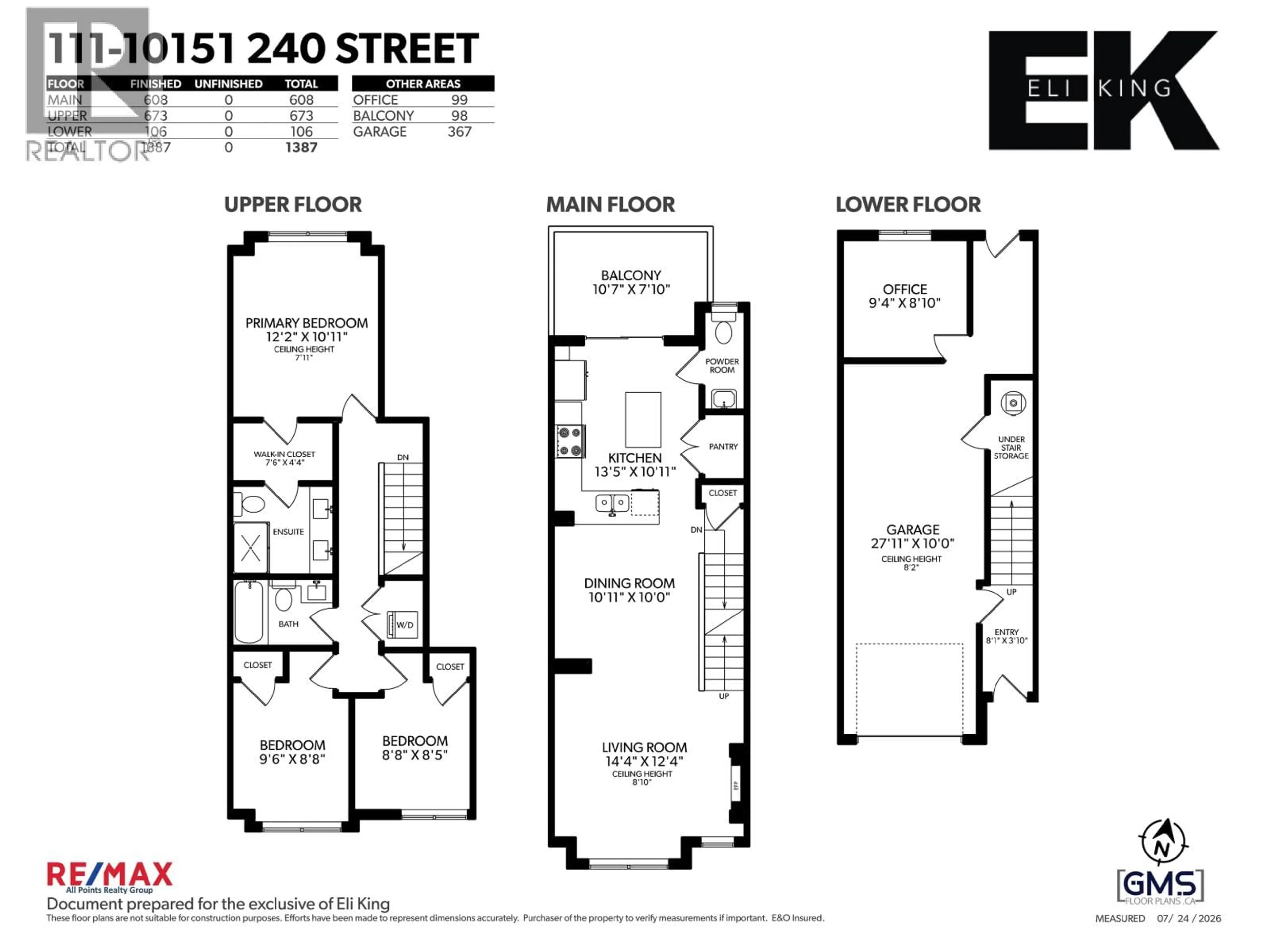 Floor plan for 111 - 10151 240 STREET, Maple Ridge British Columbia V2W0G9