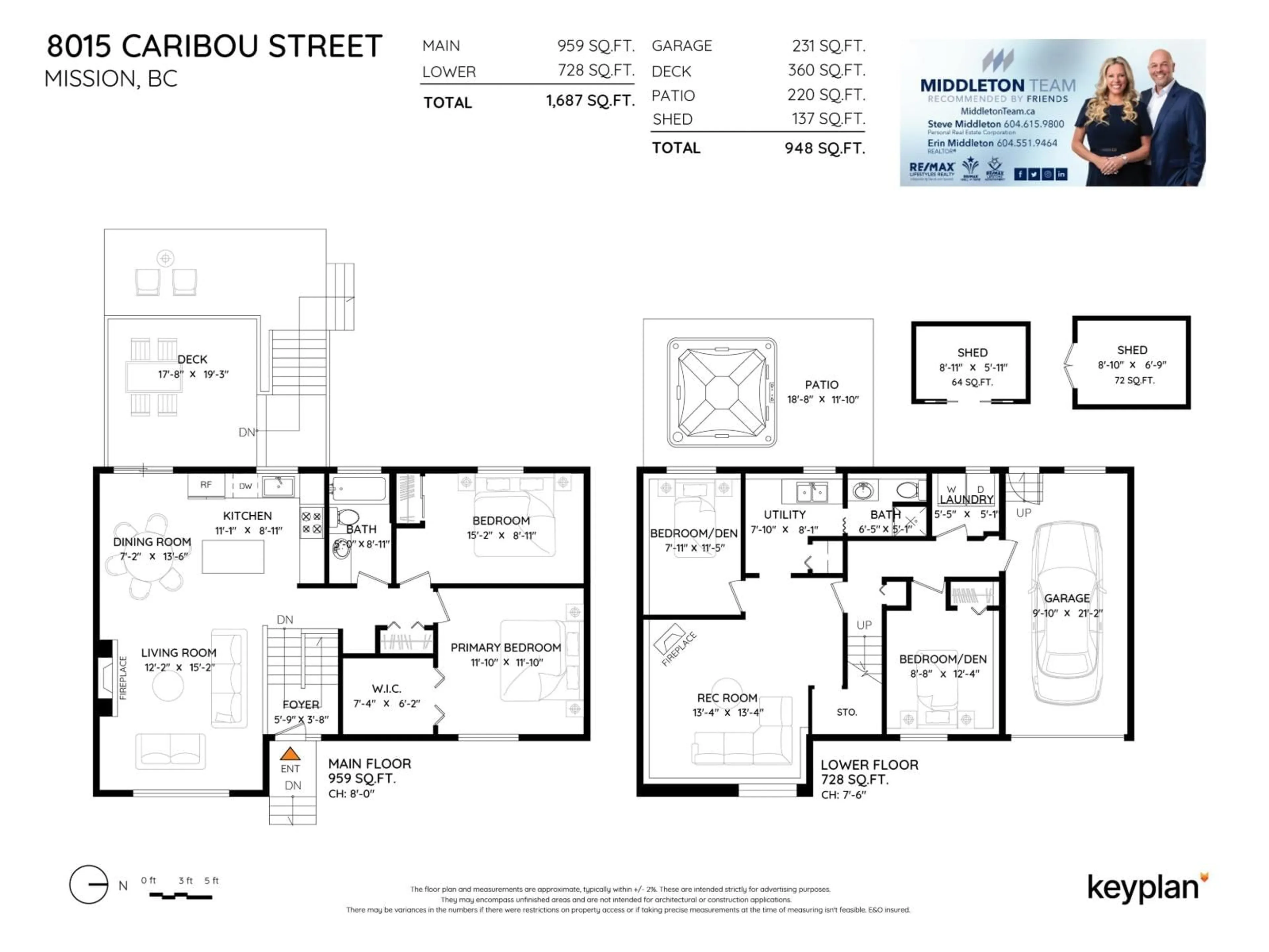 Floor plan for 8015 CARIBOU STREET, Mission British Columbia V2V5R1