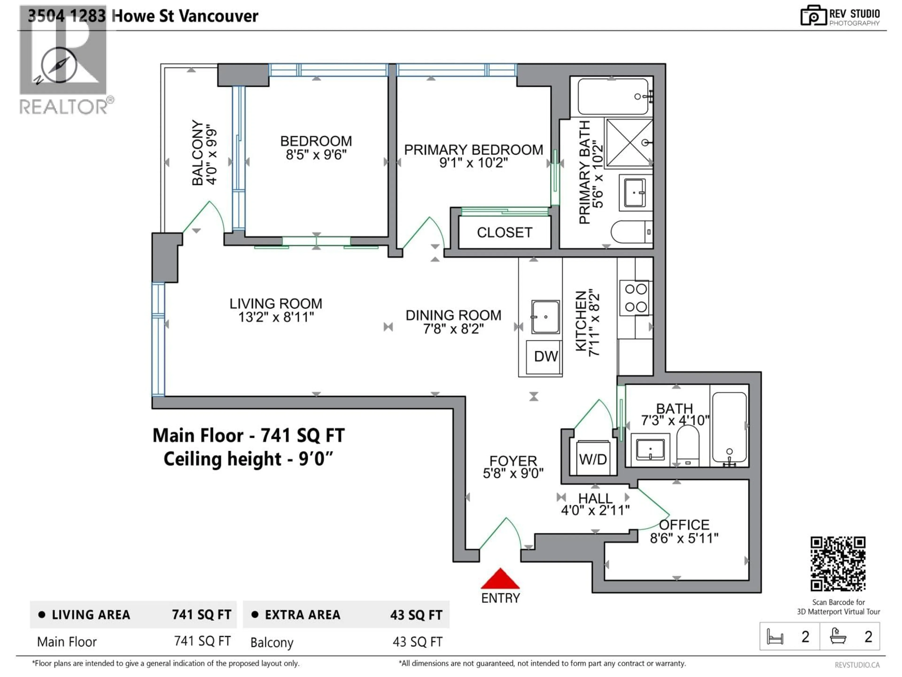 Floor plan for 3504 - 1283 HOWE STREET, Vancouver British Columbia V6Z0E3