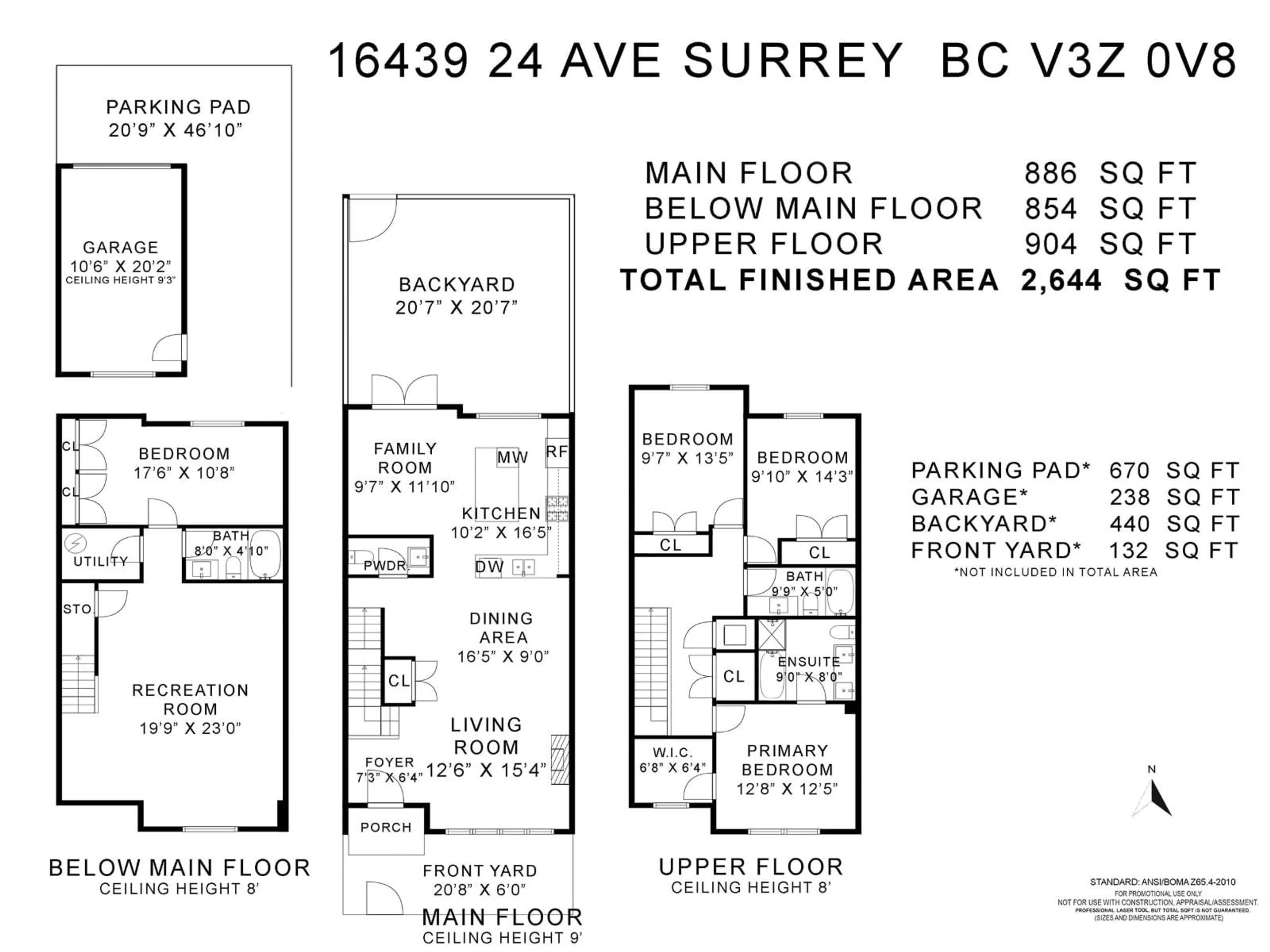Floor plan for 16439 24 AVENUE, Surrey British Columbia V3Z0V8