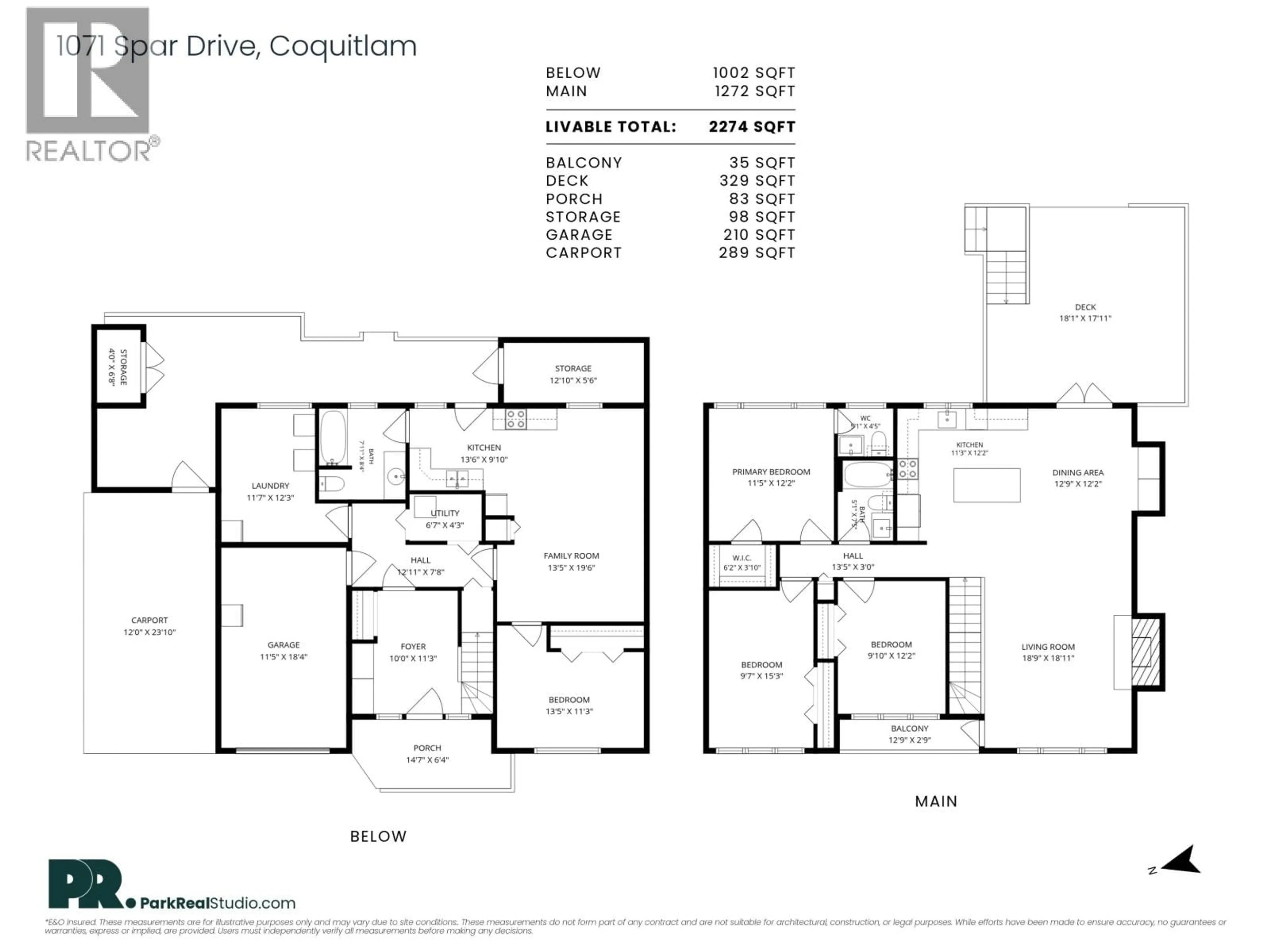Floor plan for 1071 SPAR DRIVE, Coquitlam British Columbia V3H3H2