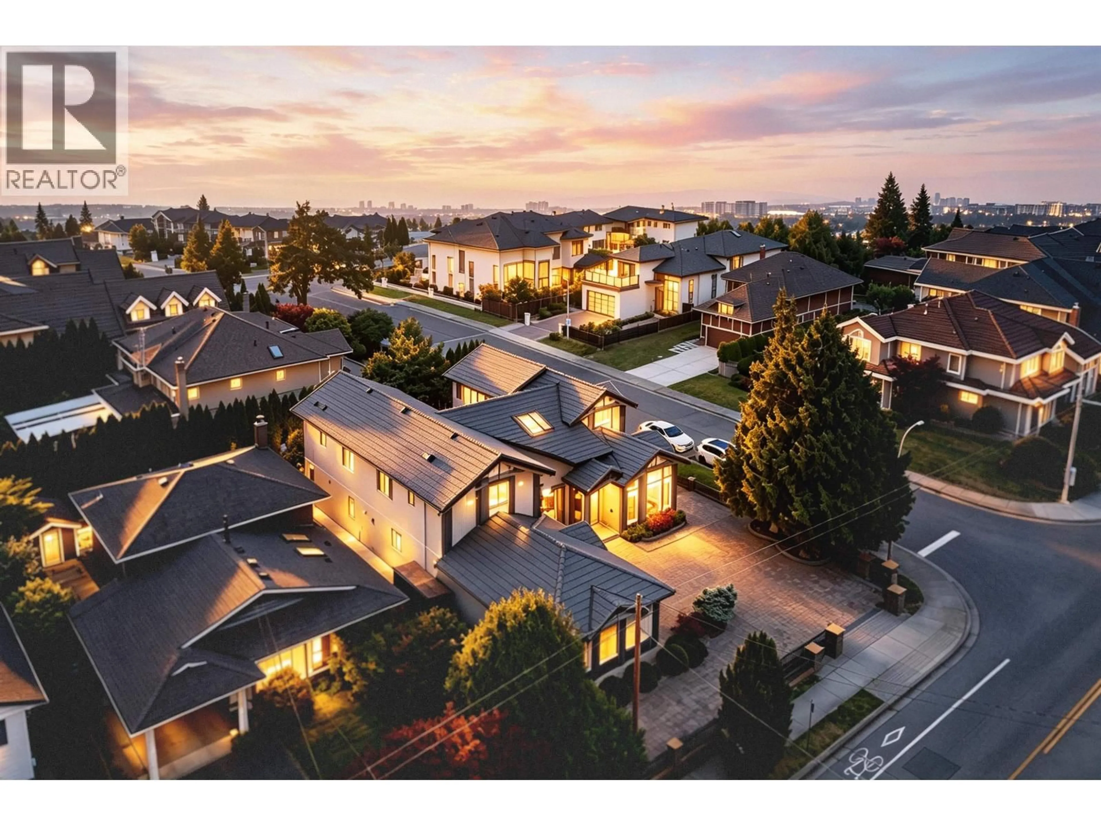 A pic from outside/outdoor area/front of a property/back of a property/a pic from drone, mountain view for 4451 GRANVILLE AVENUE, Richmond British Columbia V7C1E2